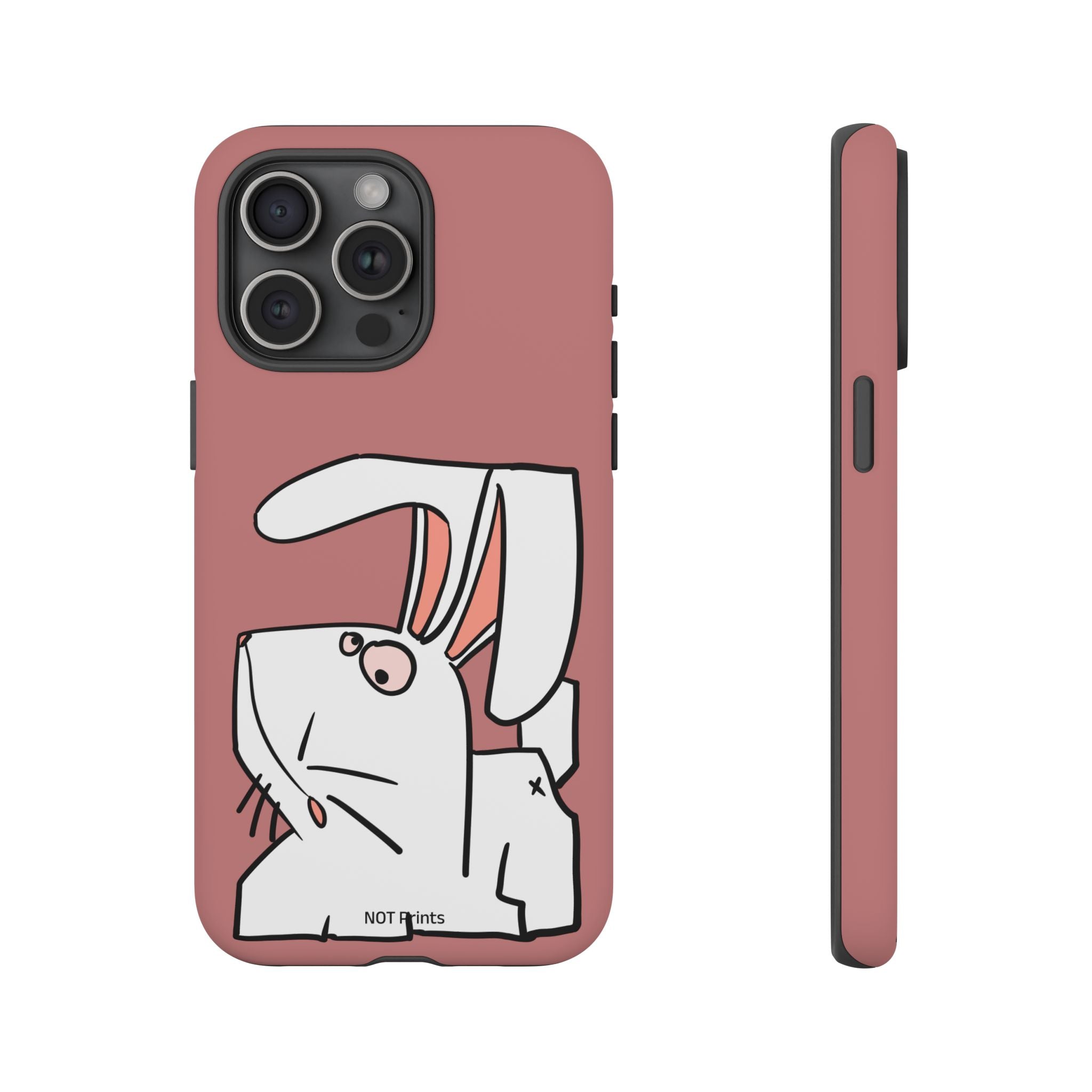 Coque de téléphone résistante Bunny Sketch — Coque iPhone Lapin Minimaliste Mignonne