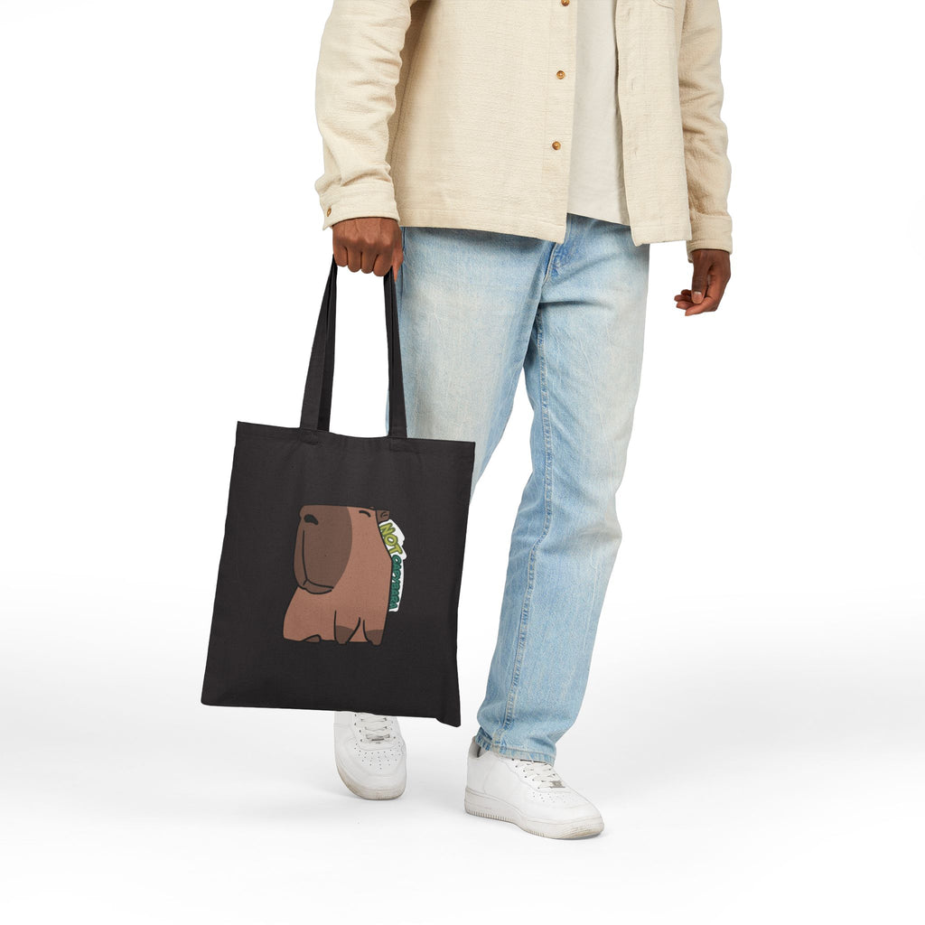 Canvas Tote Bag — Cute Capybara with Succulent Backpack Eco Grocery Bag