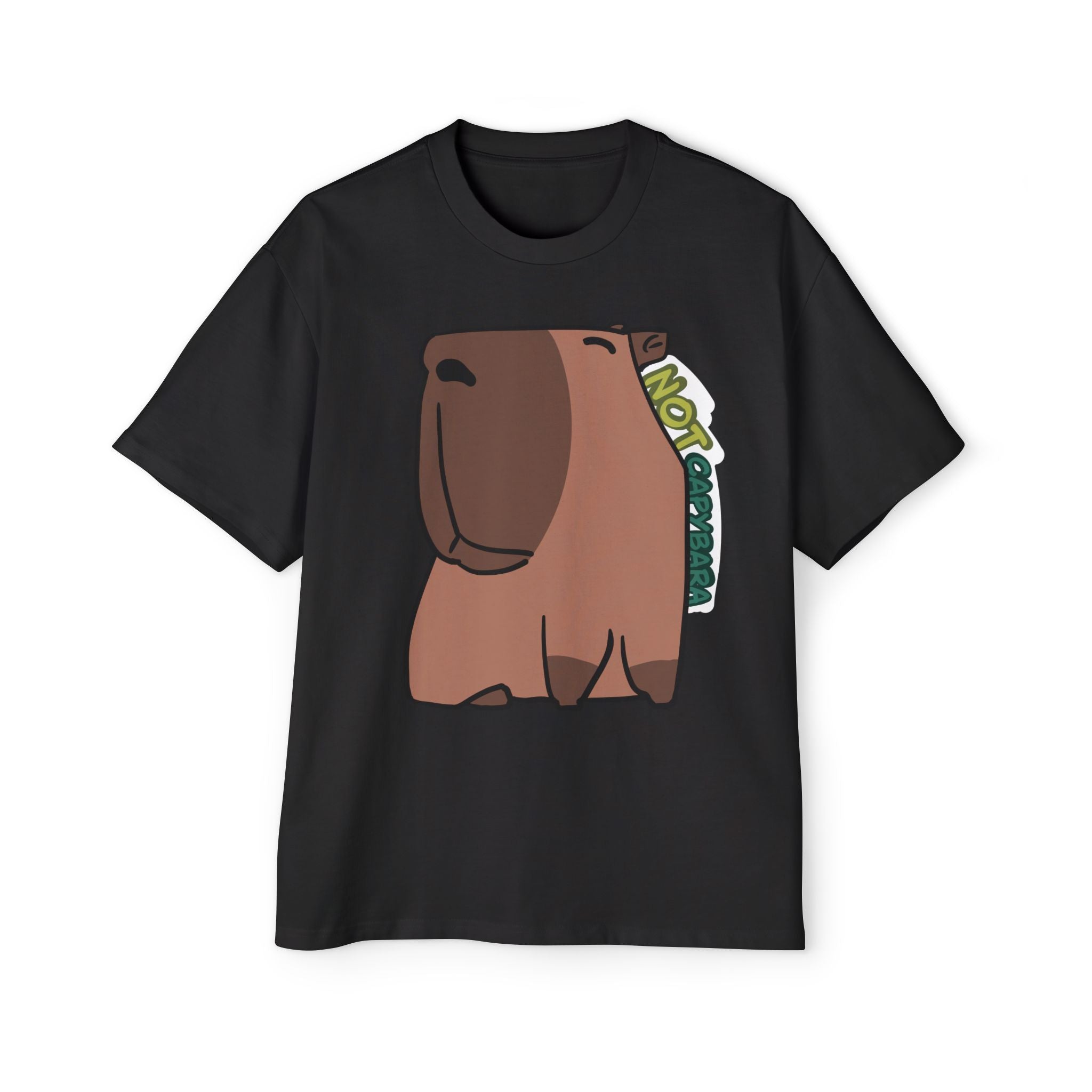 T-shirt dessin animé Capybara – T-shirt graphique oversize « Not Capybara »