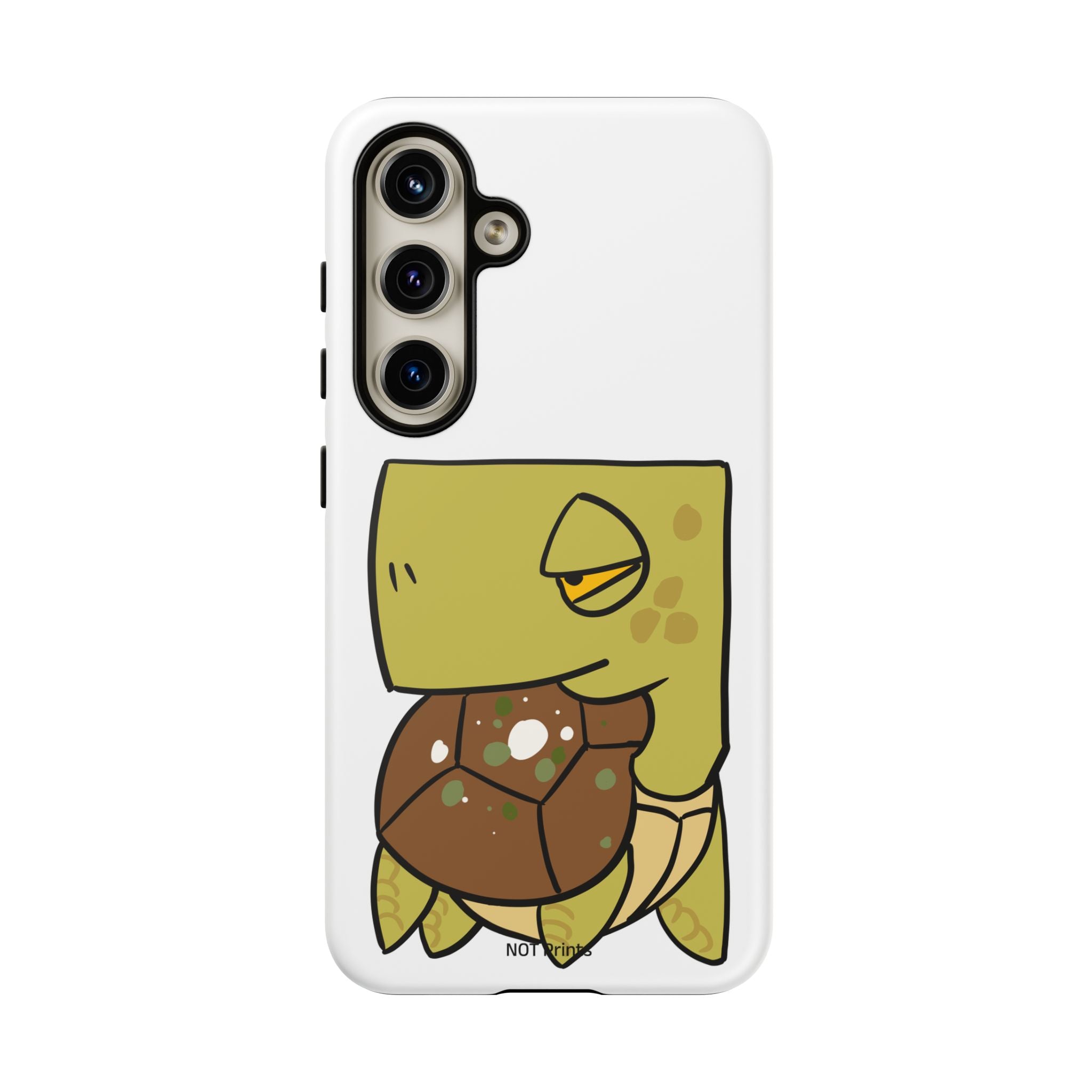 Turtle Tough Phone Case — Cute Grumpy Turtle Protective Cover
