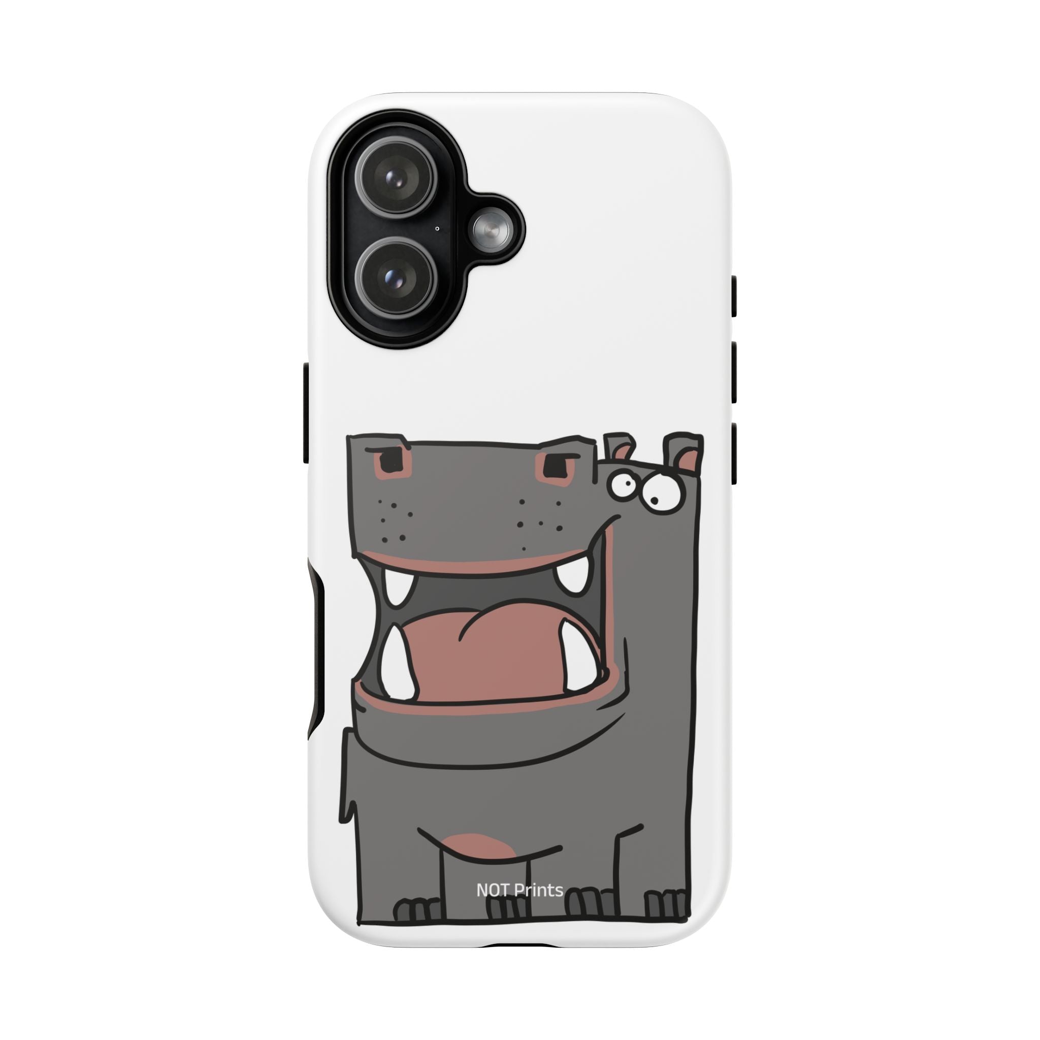 Hippo Cartoon Phone Case — Cute Happy Hippo Protective iPhone Cover