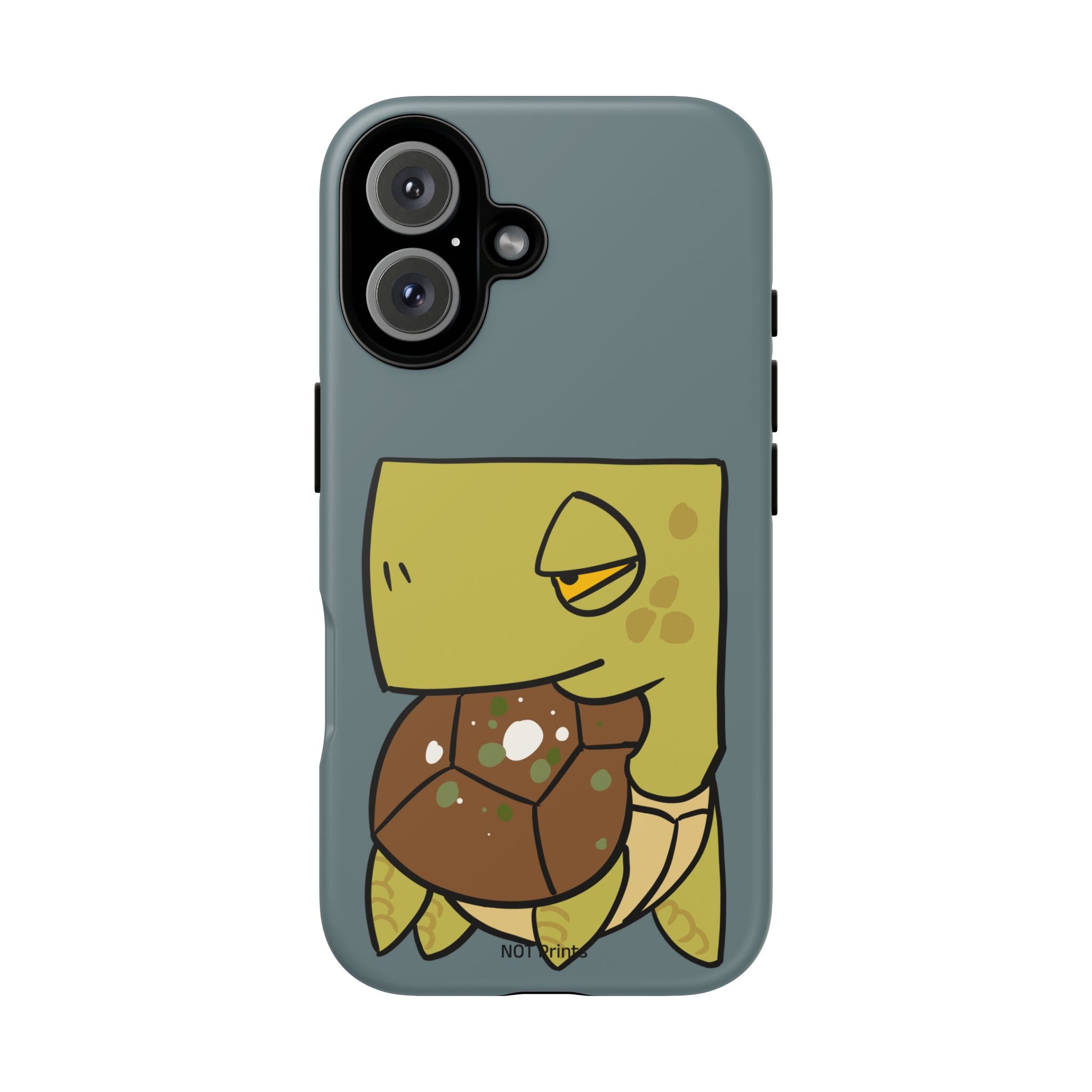 Turtle Tough Phone Case — Cute Grumpy Turtle Protective Cover
