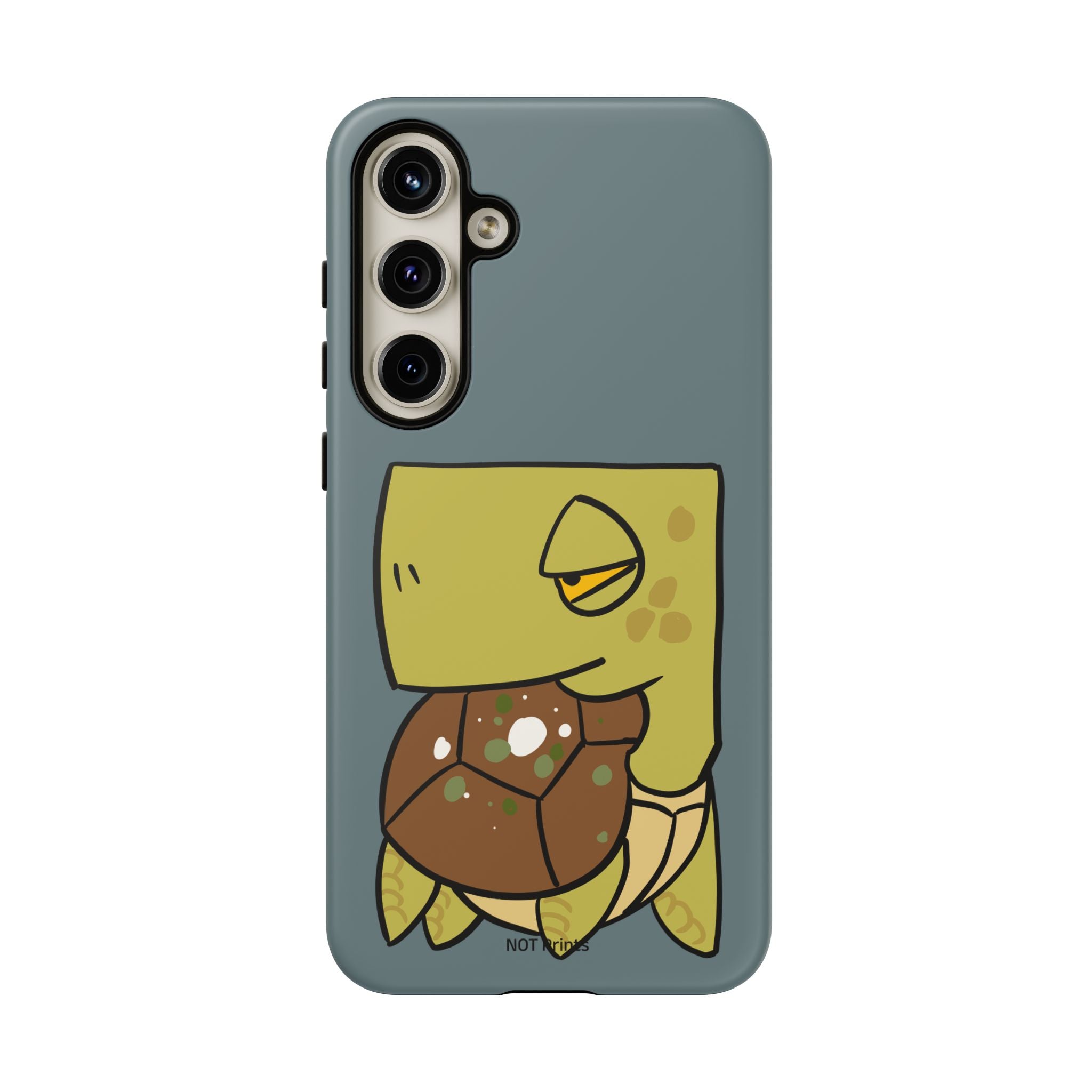 Turtle Tough Phone Case — Cute Grumpy Turtle Protective Cover