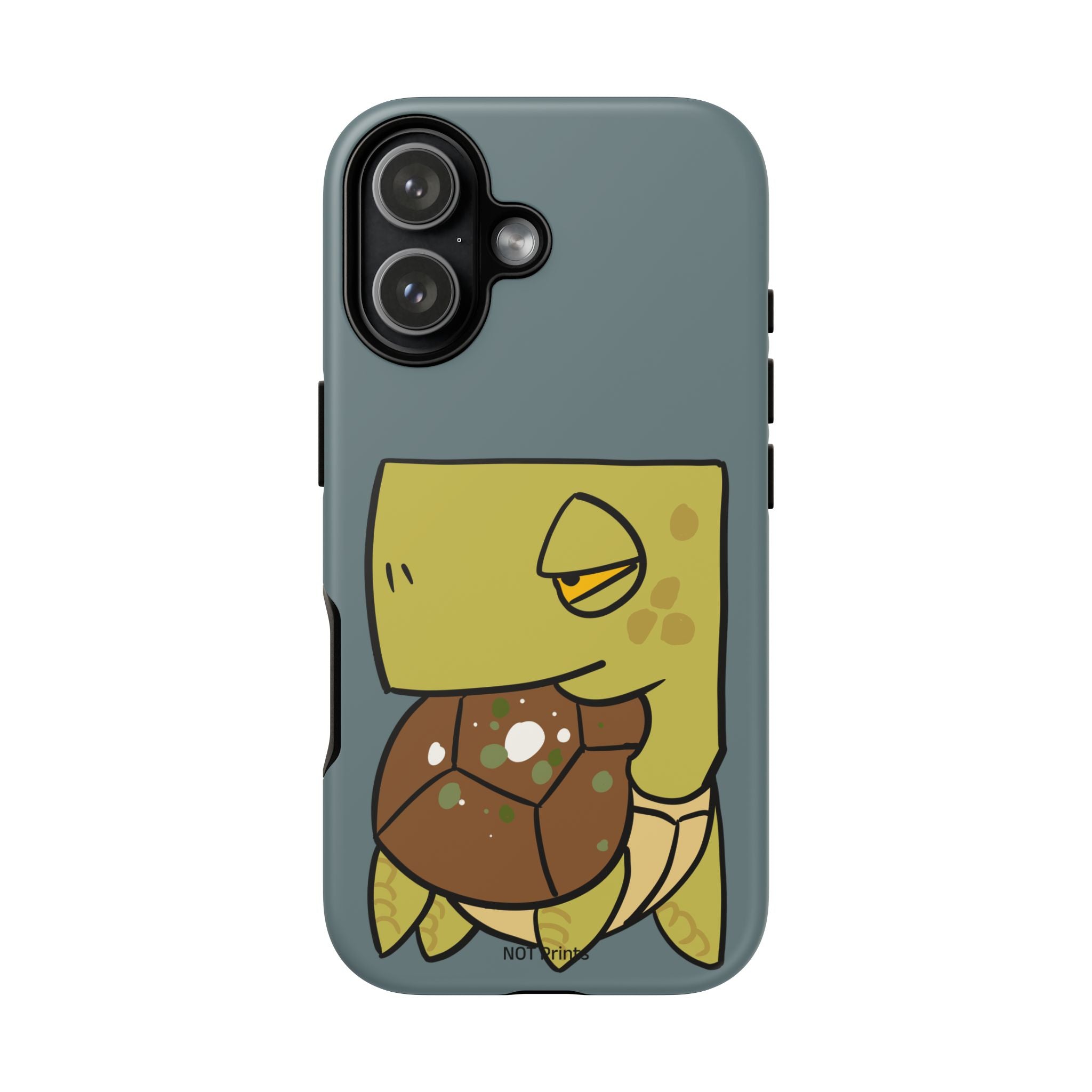 Turtle Tough Phone Case — Cute Grumpy Turtle Protective Cover