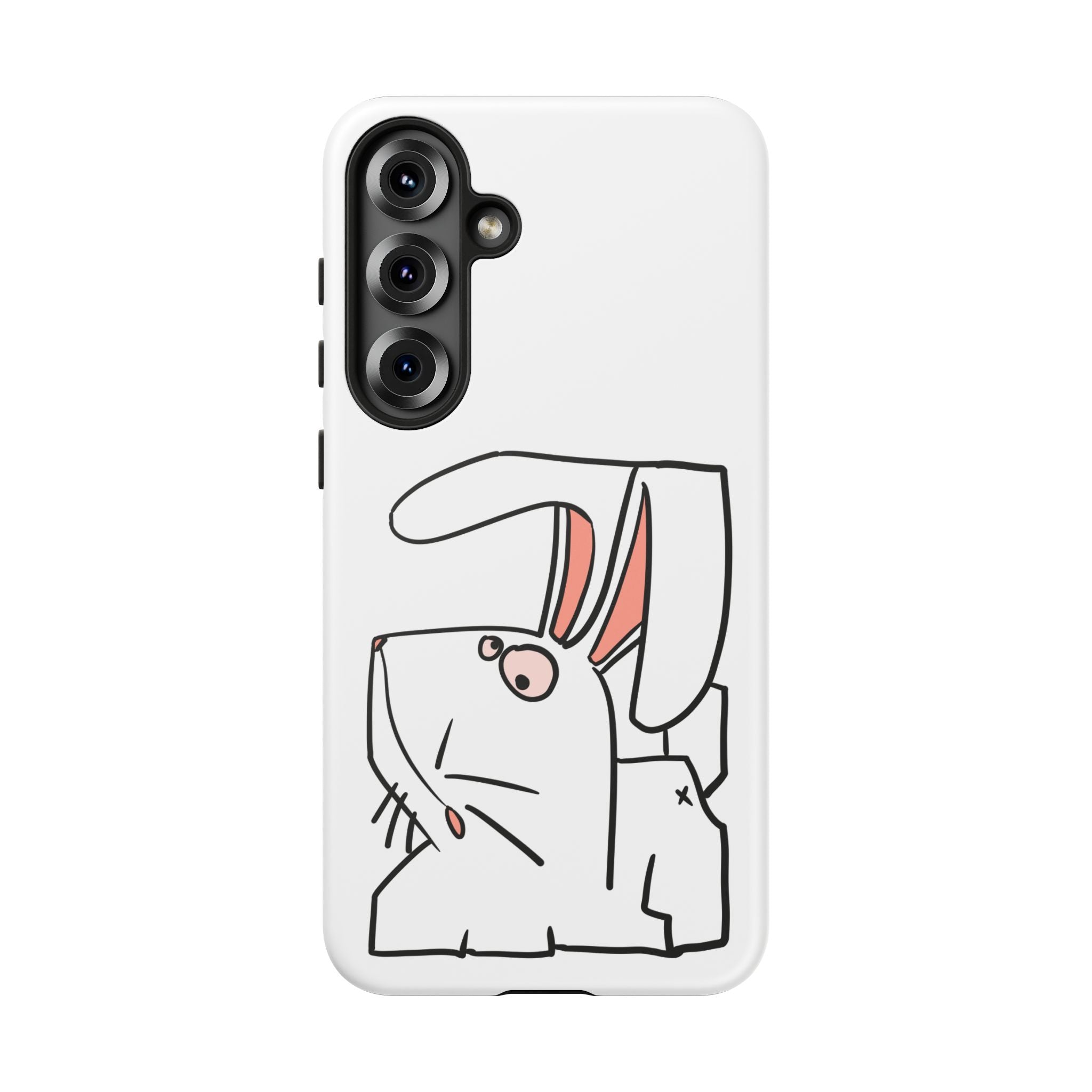 Coque de téléphone résistante Bunny Sketch — Housse d'iPhone Mignonne Lapin Minimaliste