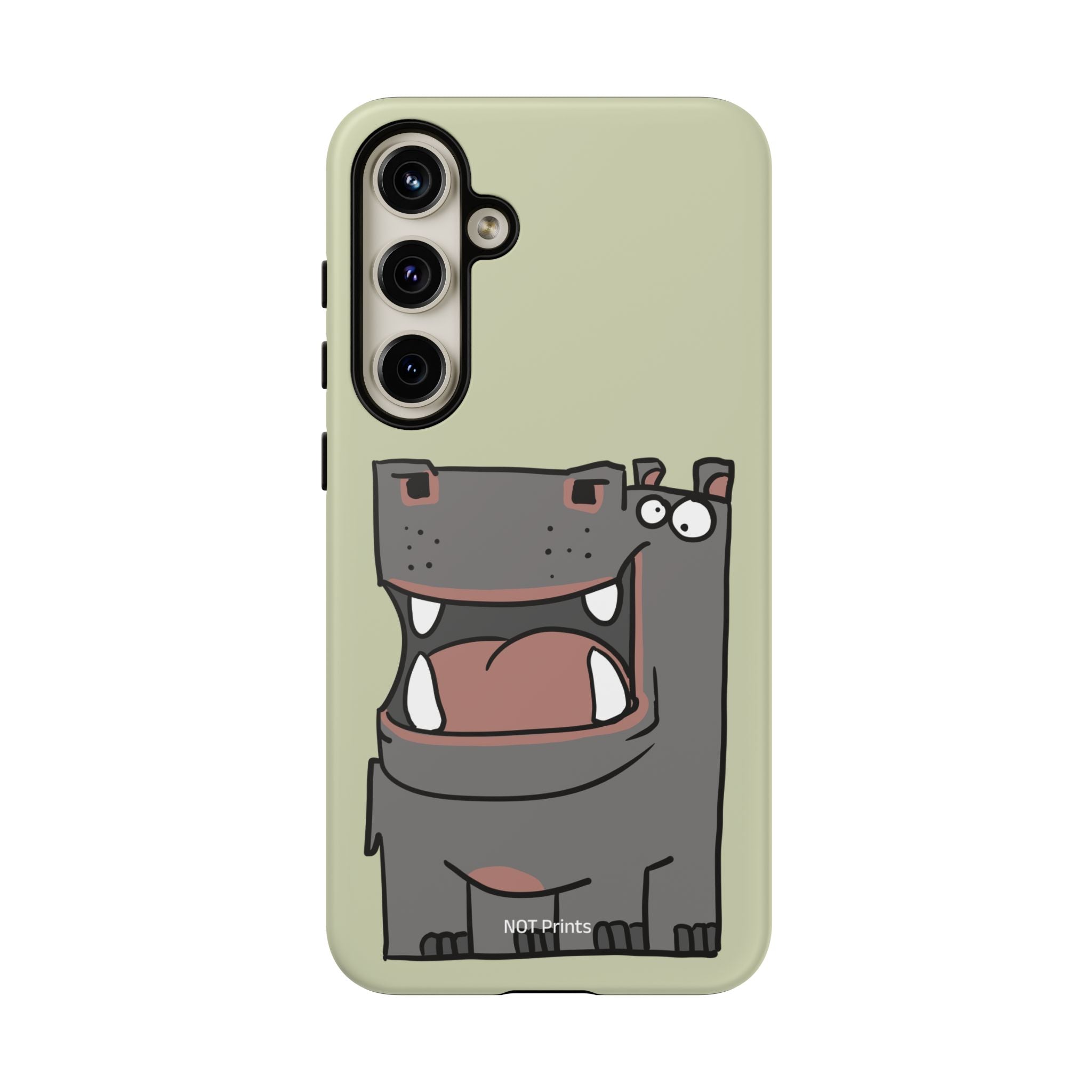 Hippo Cartoon Phone Case — Cute Happy Hippo Protective iPhone Cover