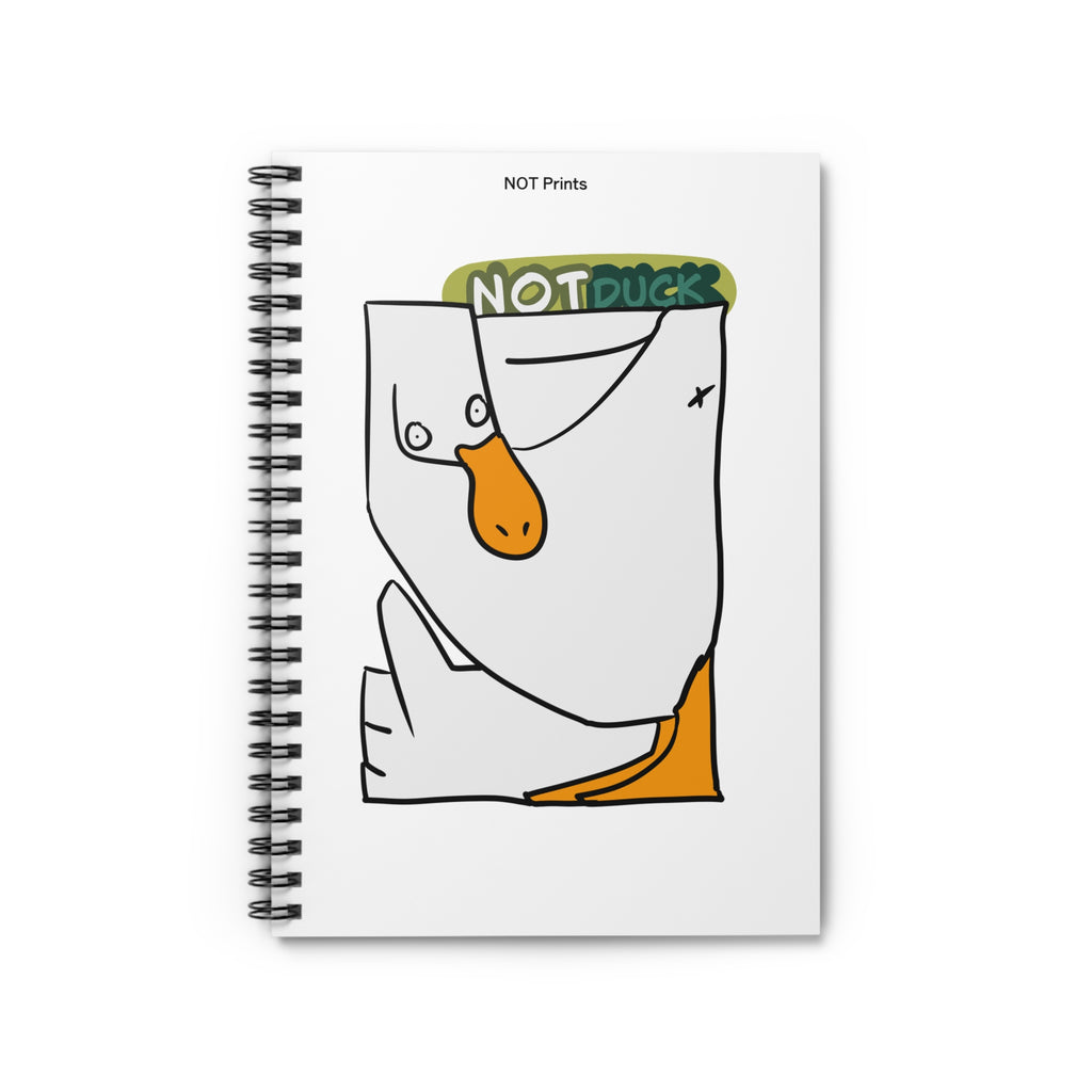 NOT Duck Spiral Notebook — Funny Cartoon Duck Ruled Journal