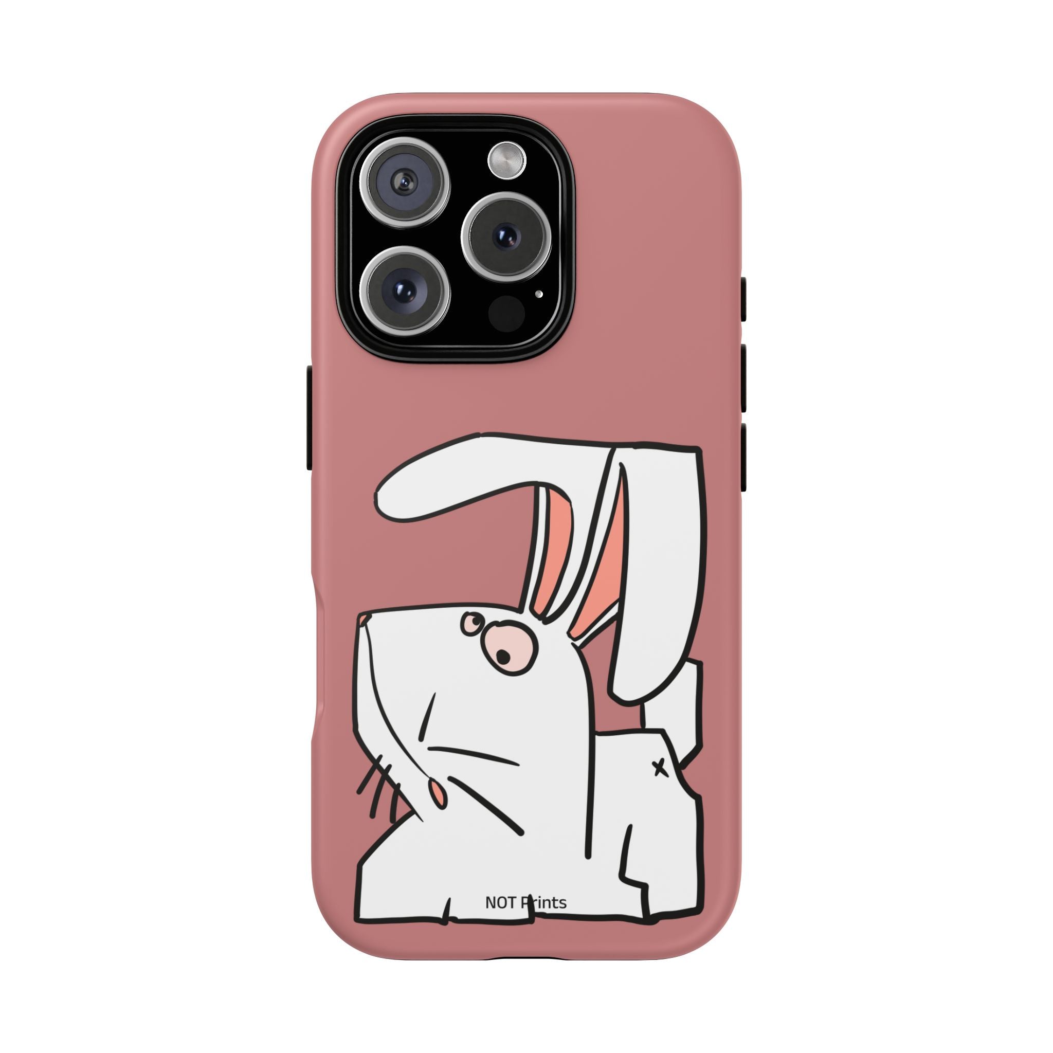 Coque de téléphone résistante Bunny Sketch — Coque iPhone Lapin Minimaliste Mignonne