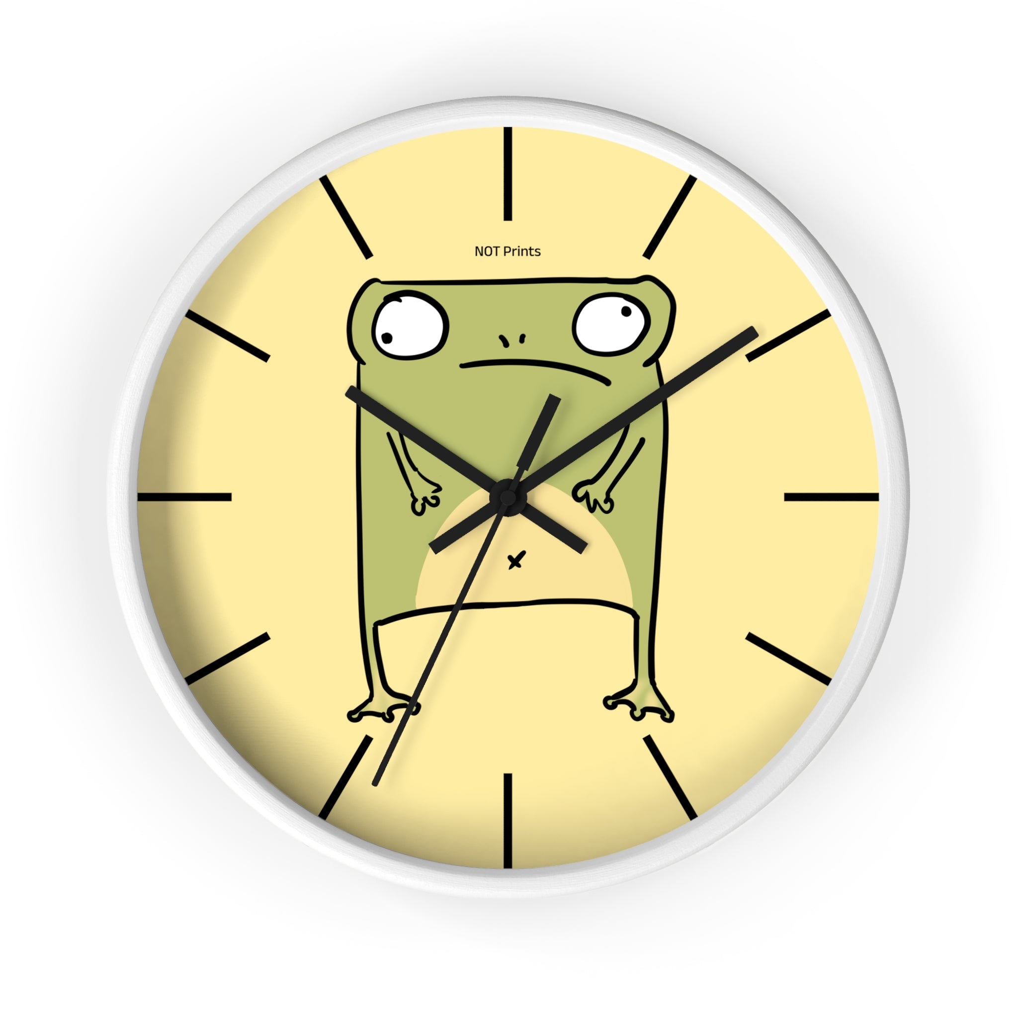 Frog Stare Wall Clock — Quirky Cartoon Frog Clock for Kids' Rooms & Funky Home Decor