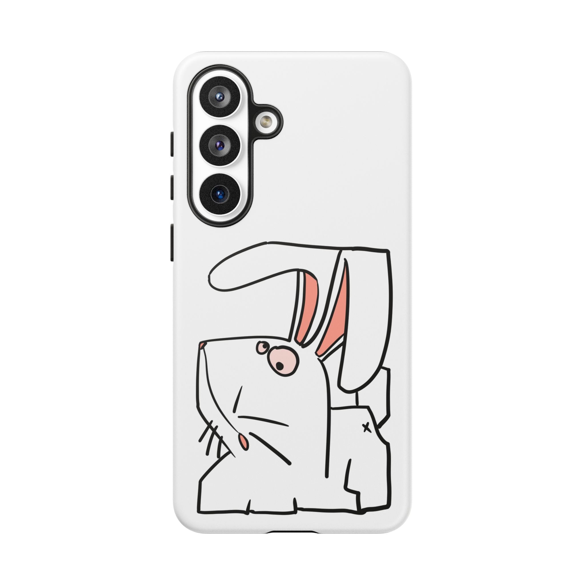 Coque de téléphone résistante Bunny Sketch — Housse d'iPhone Mignonne Lapin Minimaliste