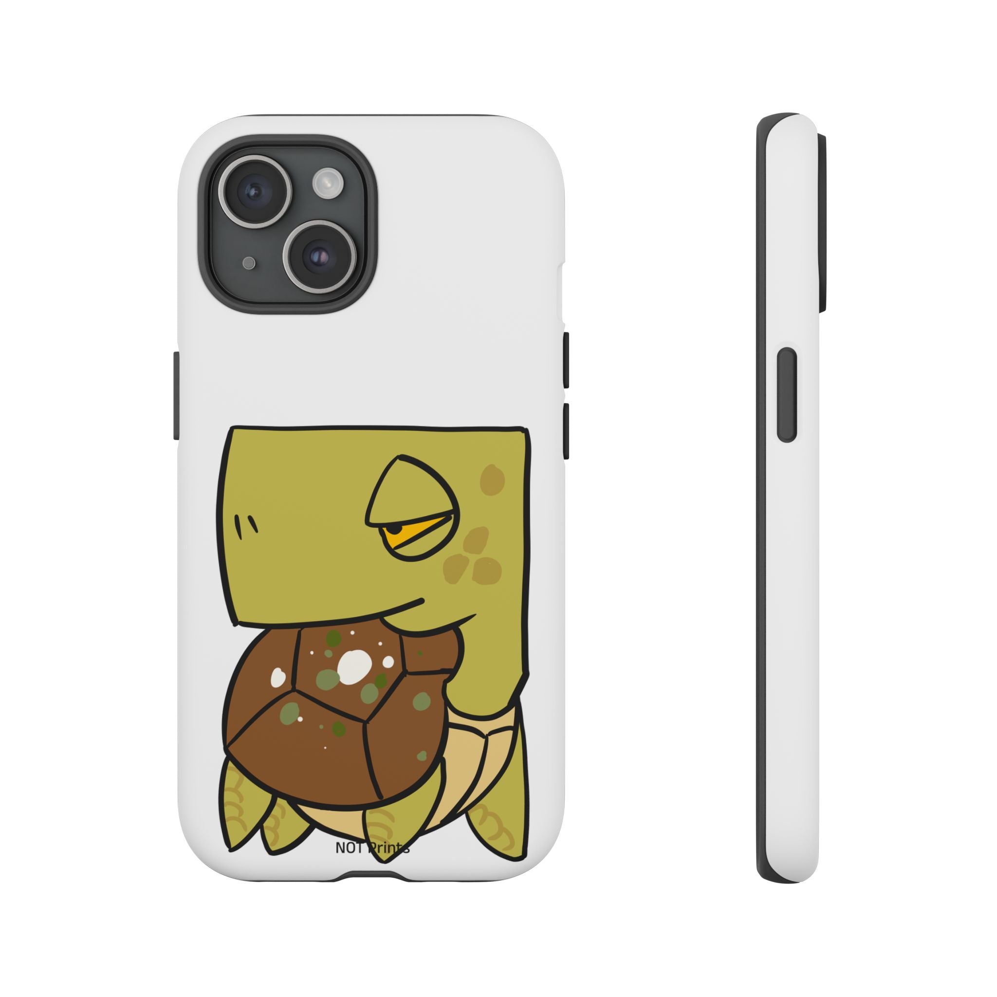 Turtle Tough Phone Case — Cute Grumpy Turtle Protective Cover