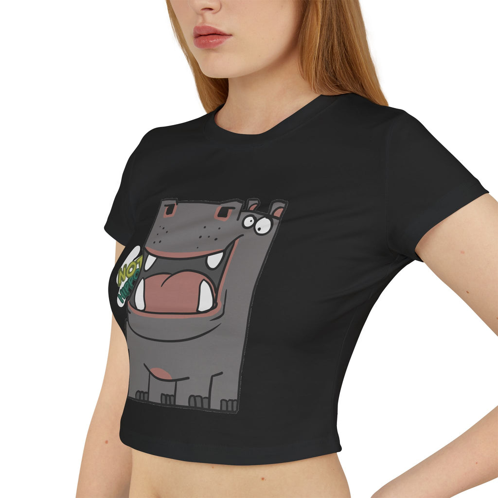 Hippo Baby Tee — Cute Cartoon "Not Hippo" Graphic Crop Tee