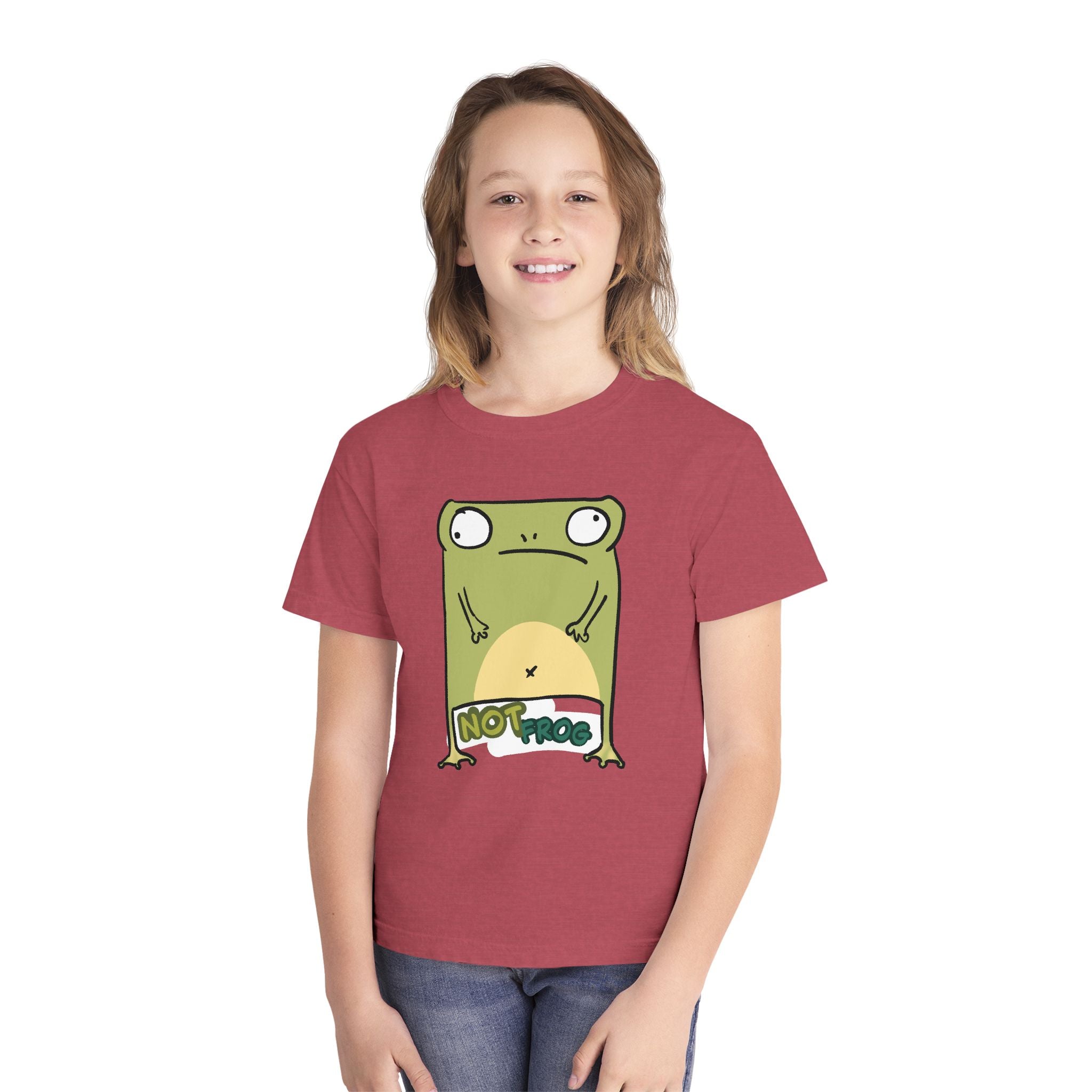 Frog Youth Tee — Cute "No Frog" Cartoon Frog Graphic Shirt