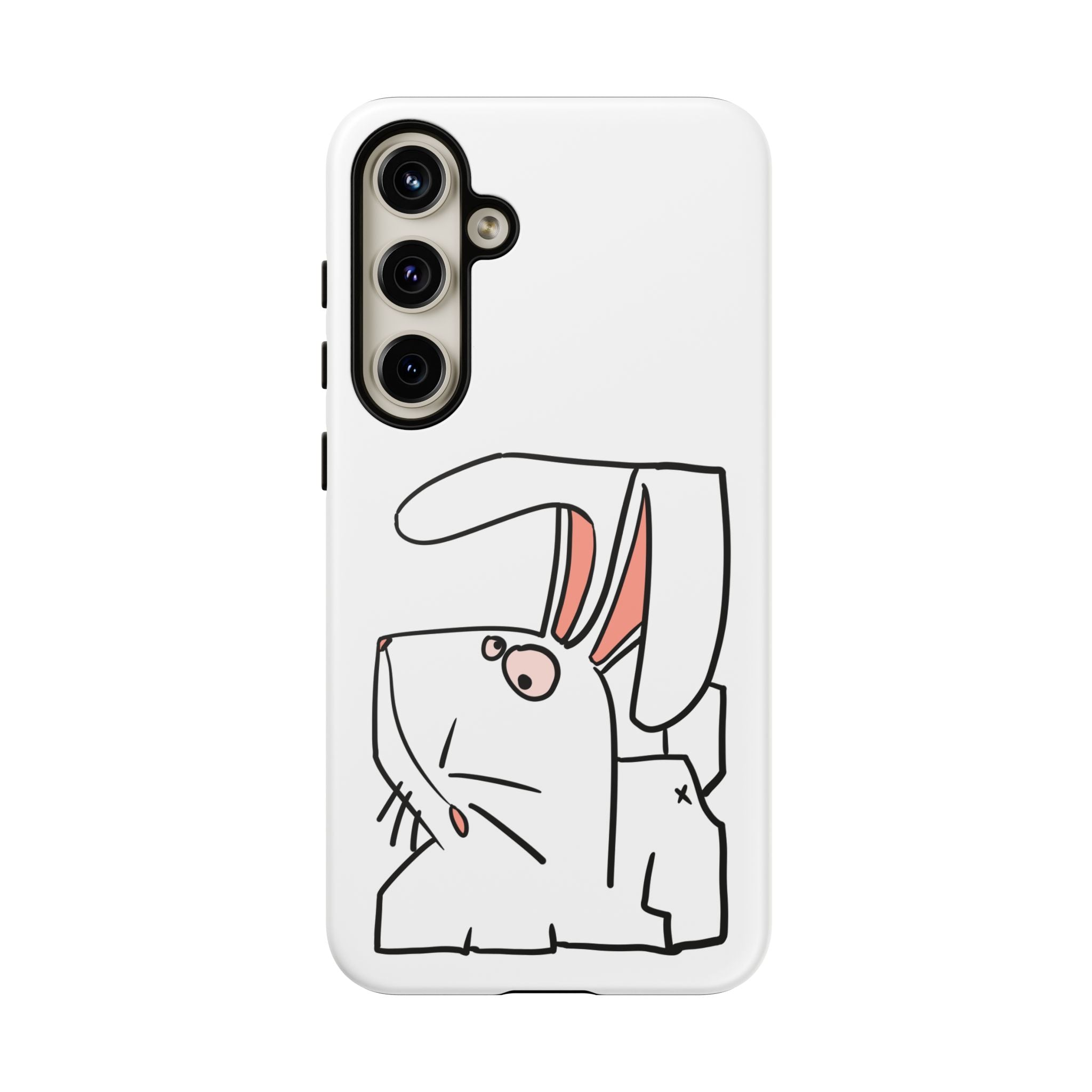 Coque de téléphone résistante Bunny Sketch — Housse d'iPhone Mignonne Lapin Minimaliste