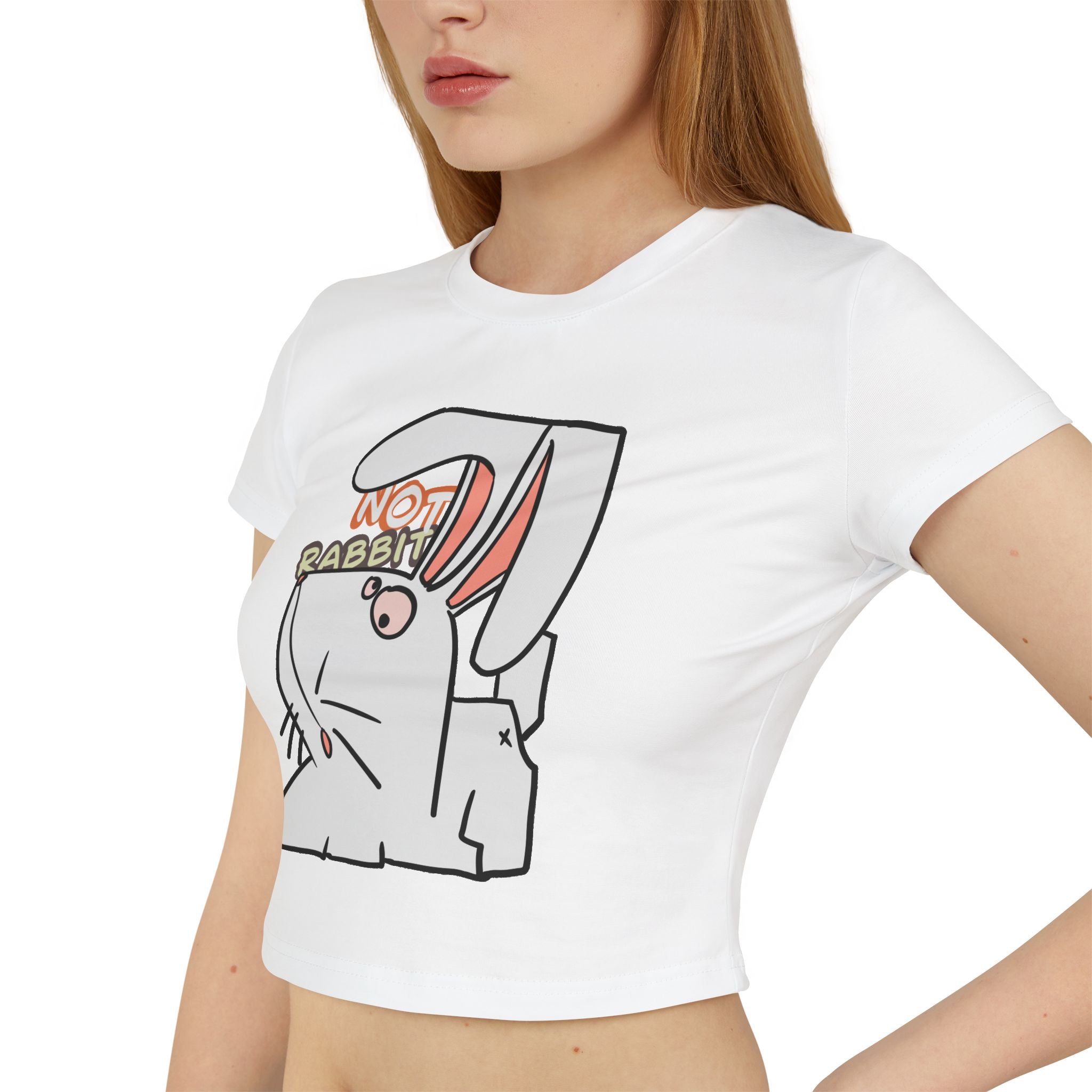 Rabbit Cute Graphic Baby Tee | "Not Rabbit" Women's Crop Tee