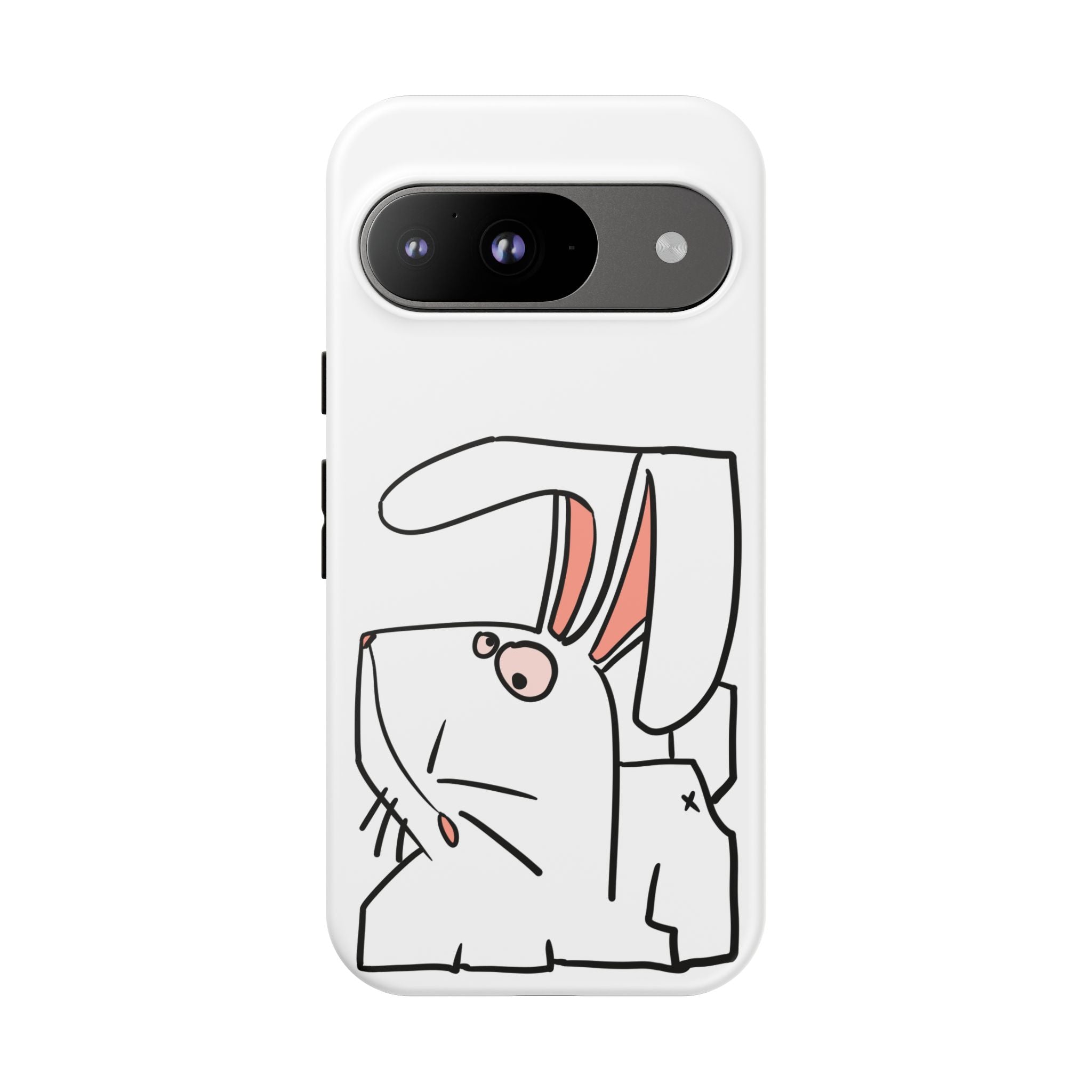 Coque de téléphone résistante Bunny Sketch — Housse d'iPhone Mignonne Lapin Minimaliste