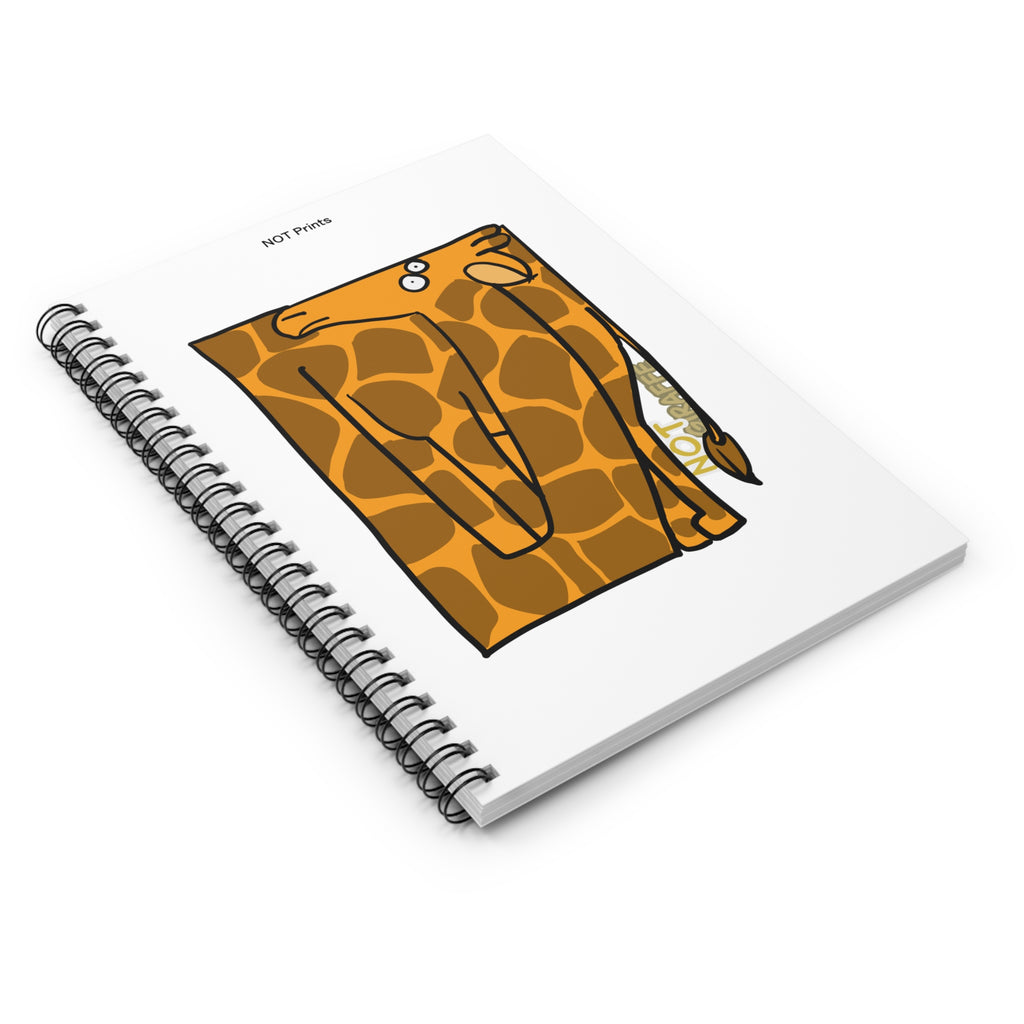 Giraffe Spiral Notebook - Cartoon 'Not Giraffe' Ruled Line