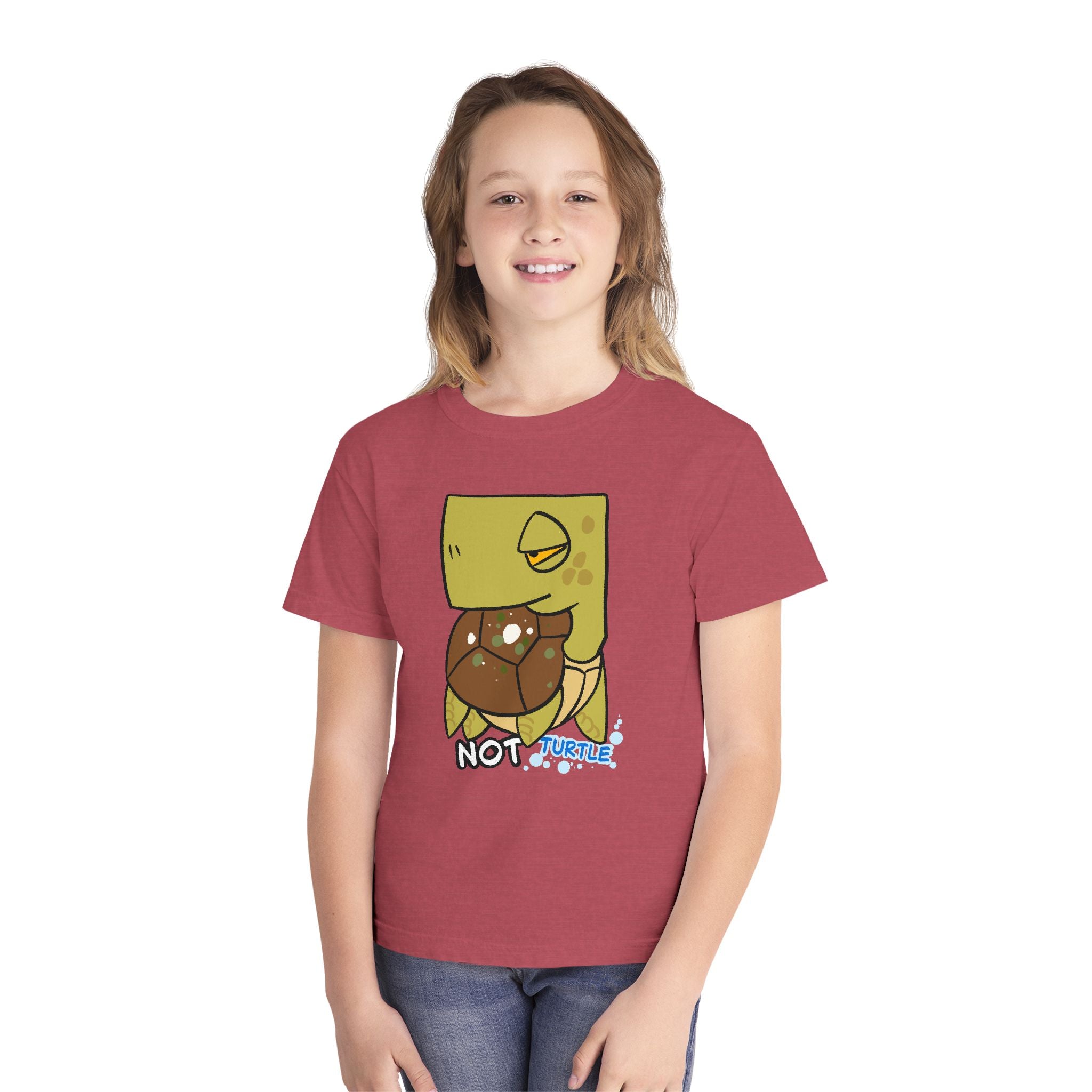 Turtle Youth Tee — Cute "Not Turtle" Cartoon Turtle Kid Shirt