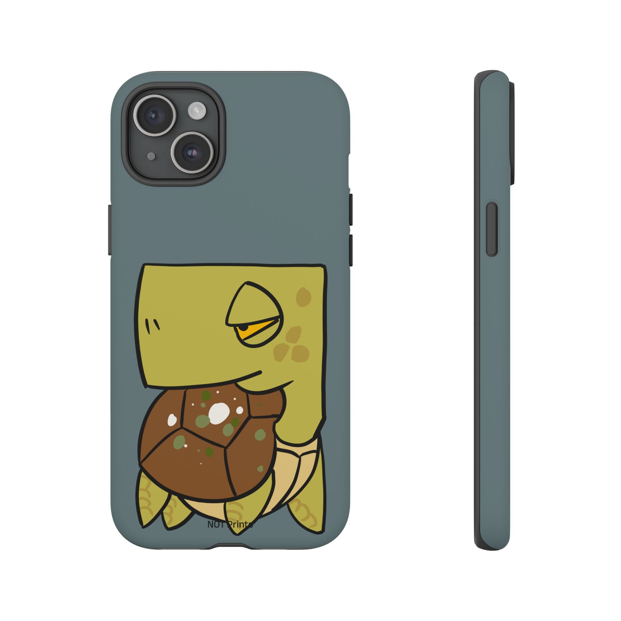 Turtle Tough Phone Case — Cute Grumpy Turtle Protective Cover