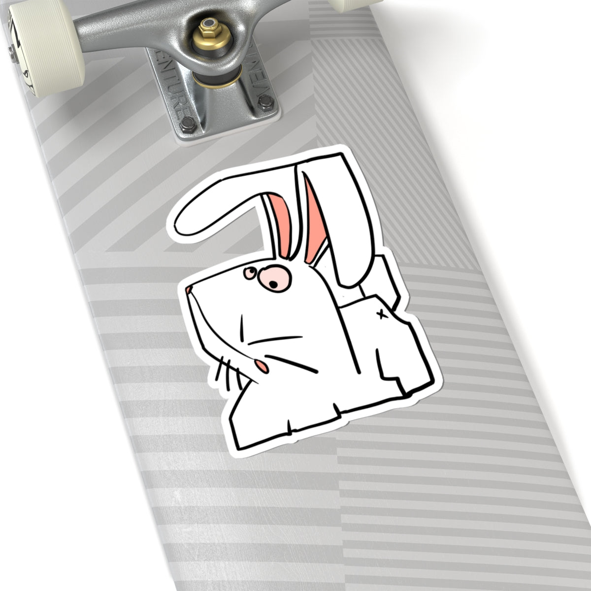 Autocollant Lapin Grognon — Adorable Autocollant Découpé à la Forme pour Ordinateur Portable