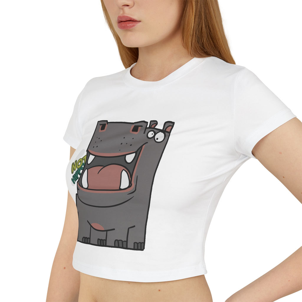 Hippo Baby Tee — Cute Cartoon "Not Hippo" Graphic Crop Tee