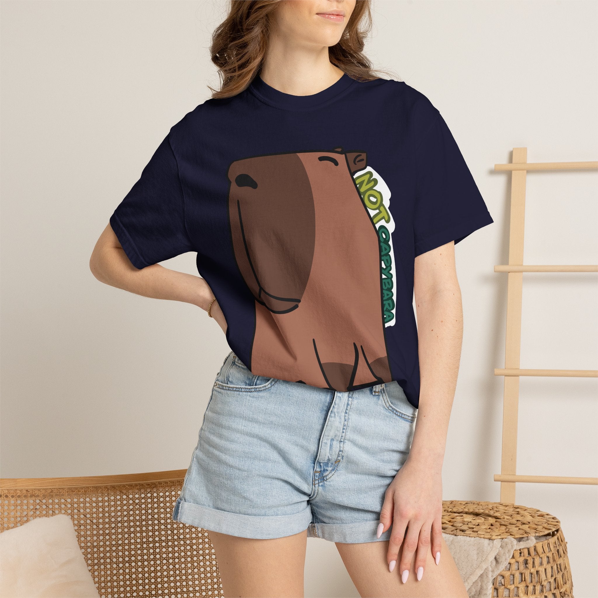 T-shirt Capybara — T-shirt unisexe mignon de dessin animé "Pas un Capybara"