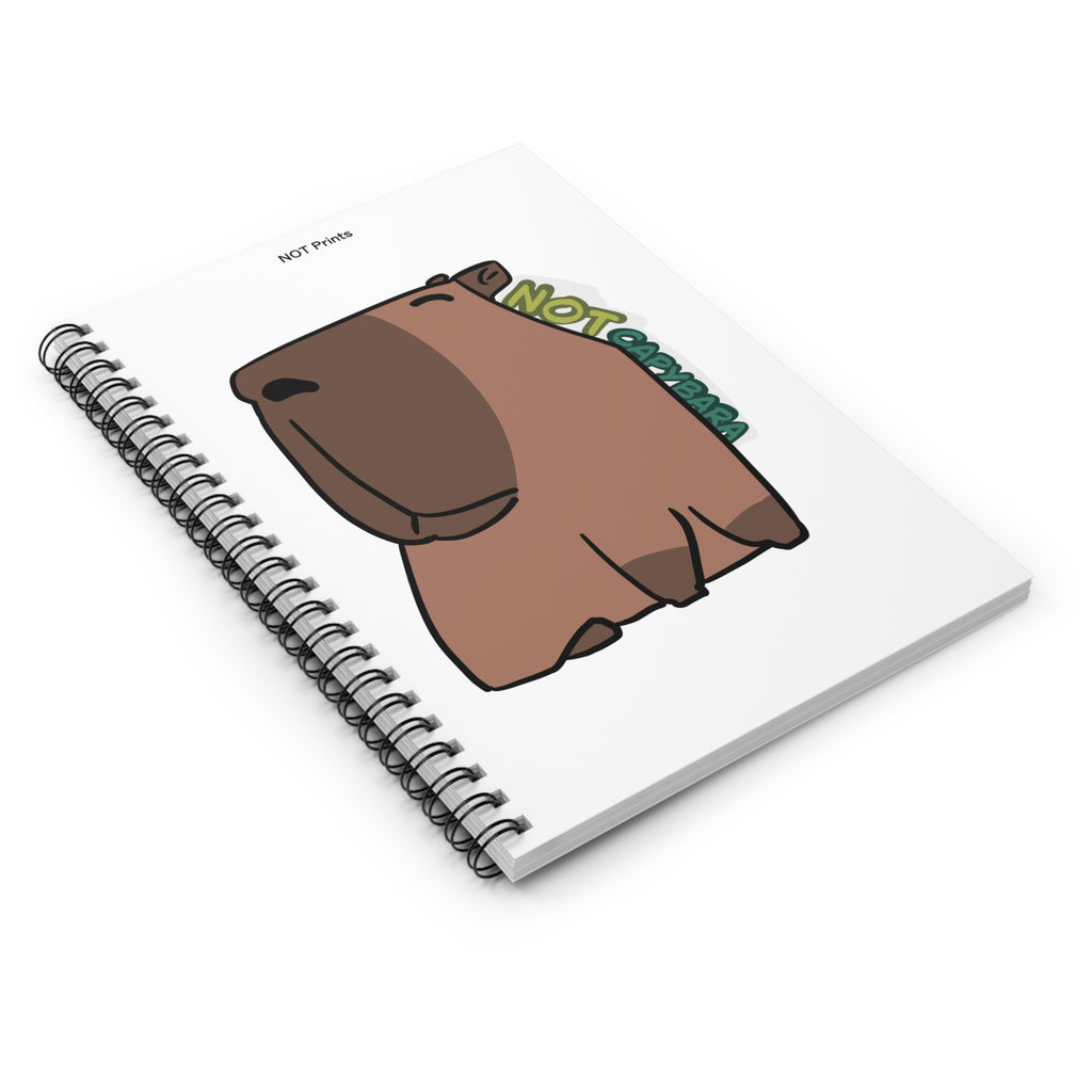 Cute Capybara Spiral Notebook — "NOT Capybara" Cartoon Journal (Ruled)