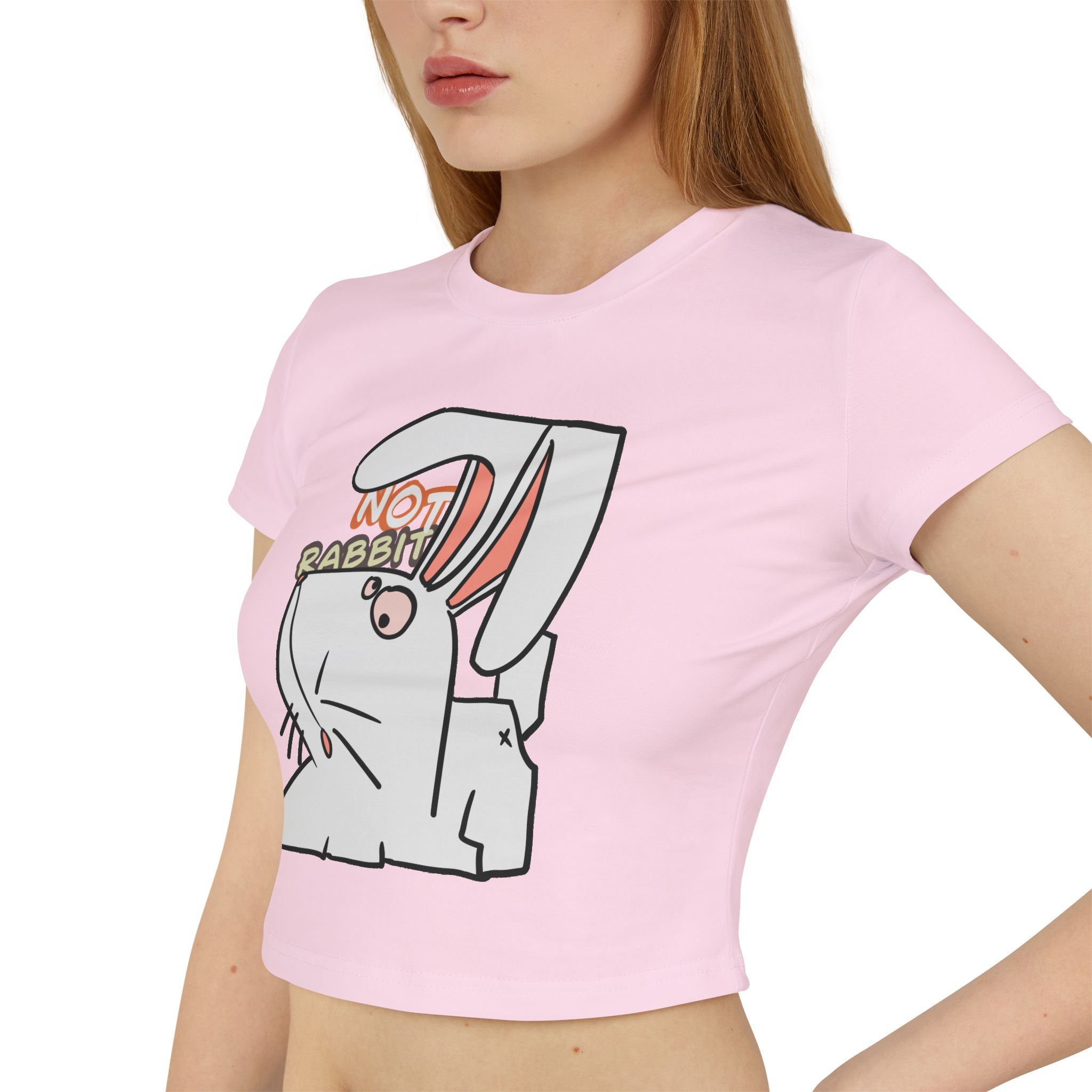 Rabbit Cute Graphic Baby Tee | "Not Rabbit" Women's Crop Tee
