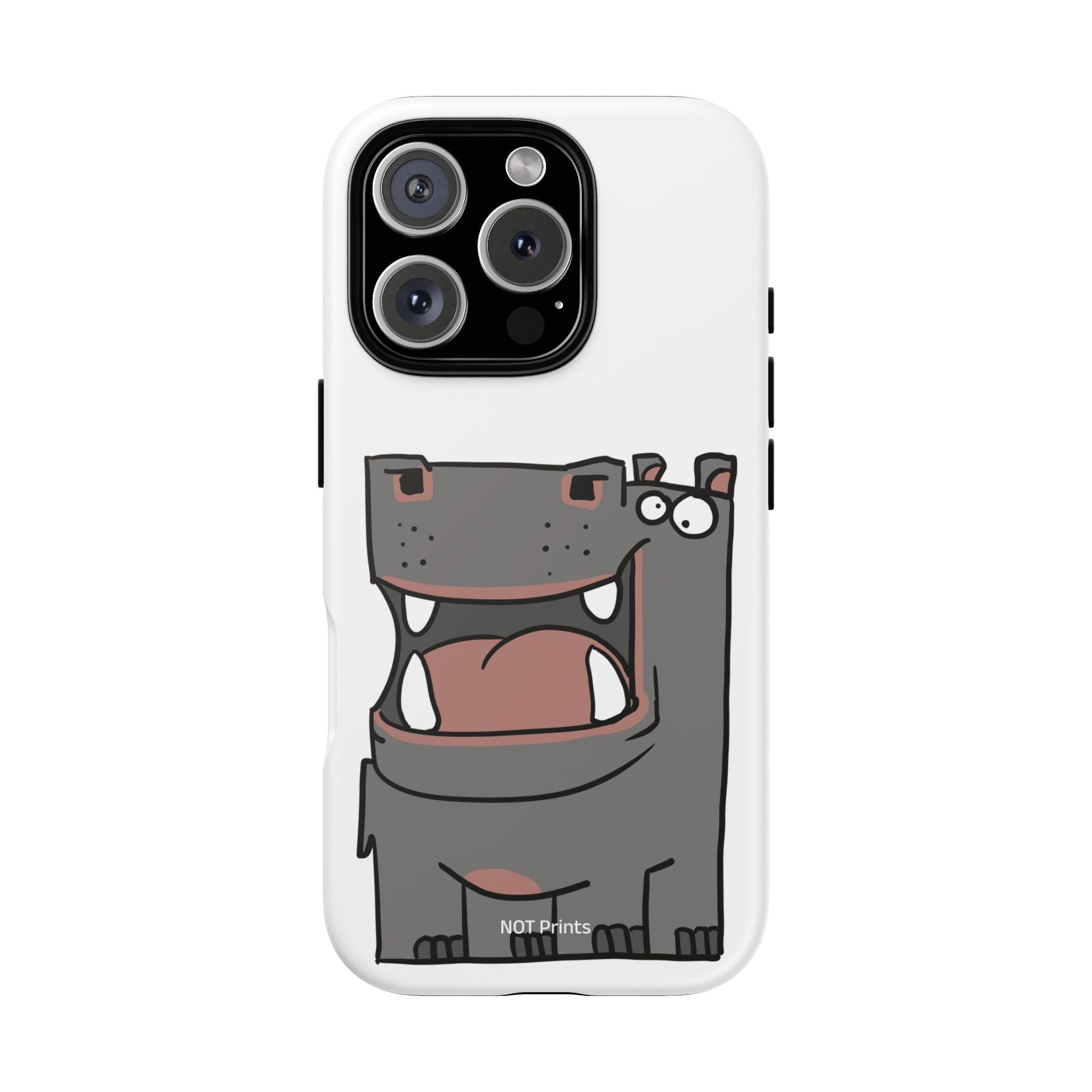 Hippo Cartoon Phone Case — Cute Happy Hippo Protective iPhone Cover