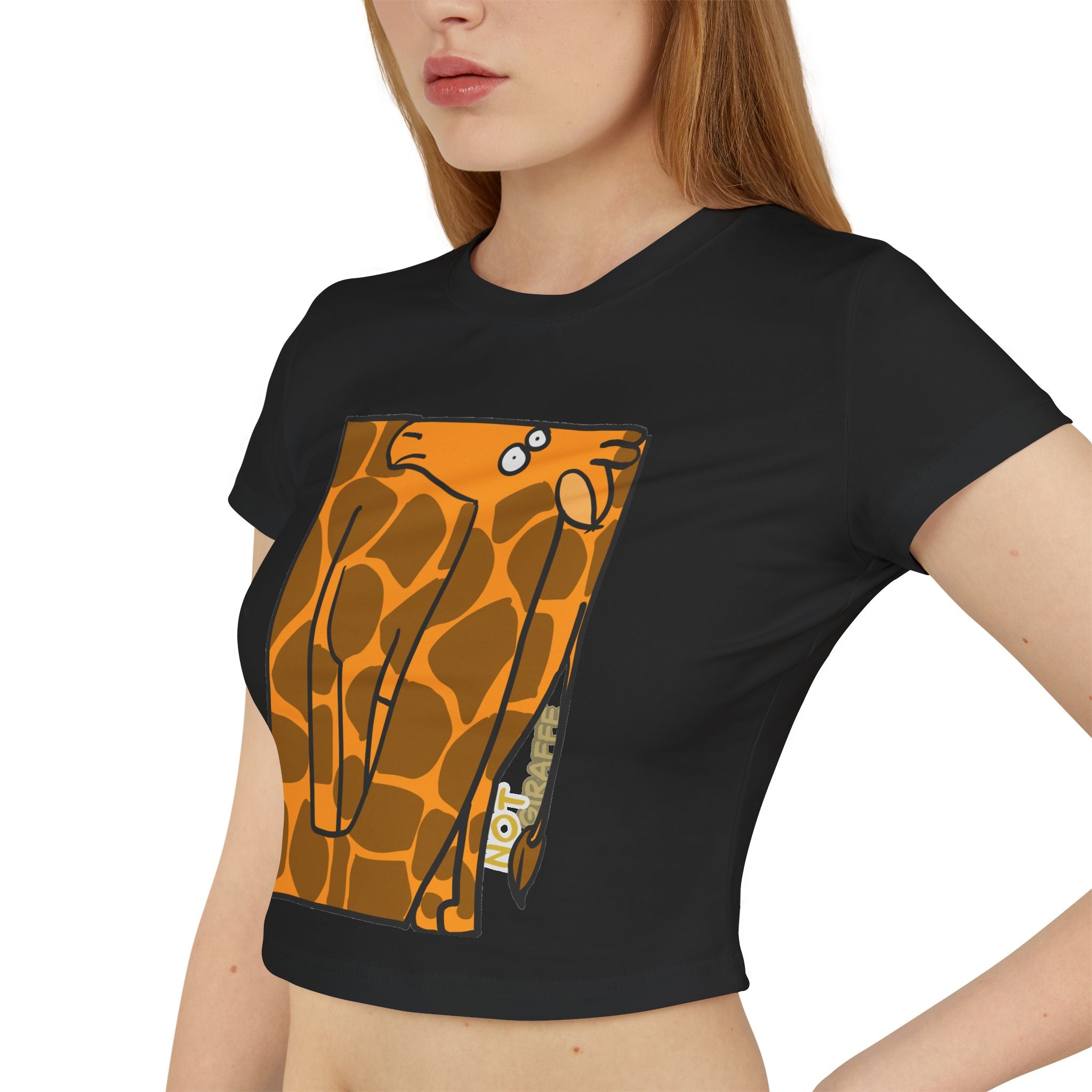 Giraffe Women's Baby Tee — Cute "Not Giraffe" Graphic Cropped Tee