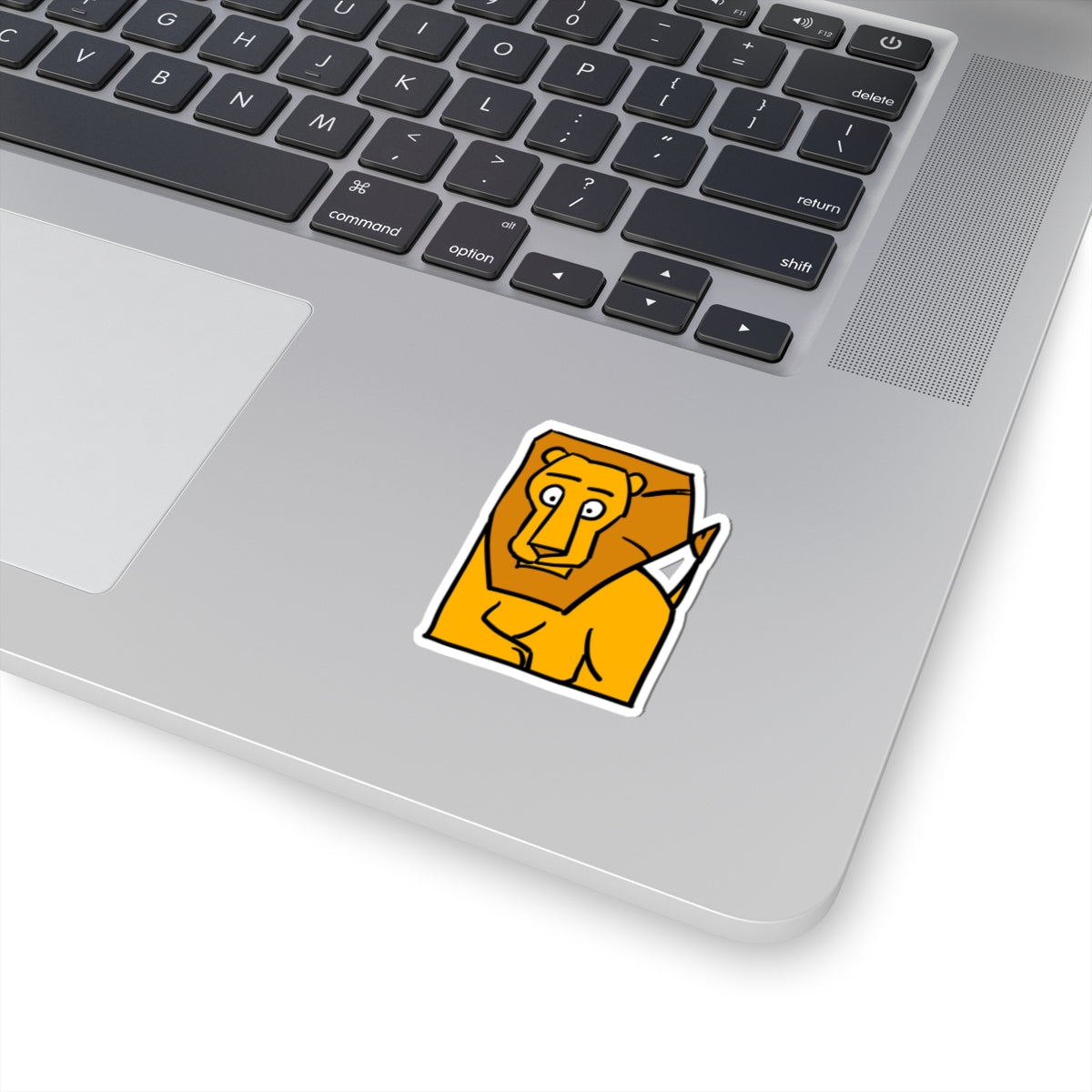 Lion Illustration Kiss-Cut Sticker – Cute Cartoon Laptop Decal