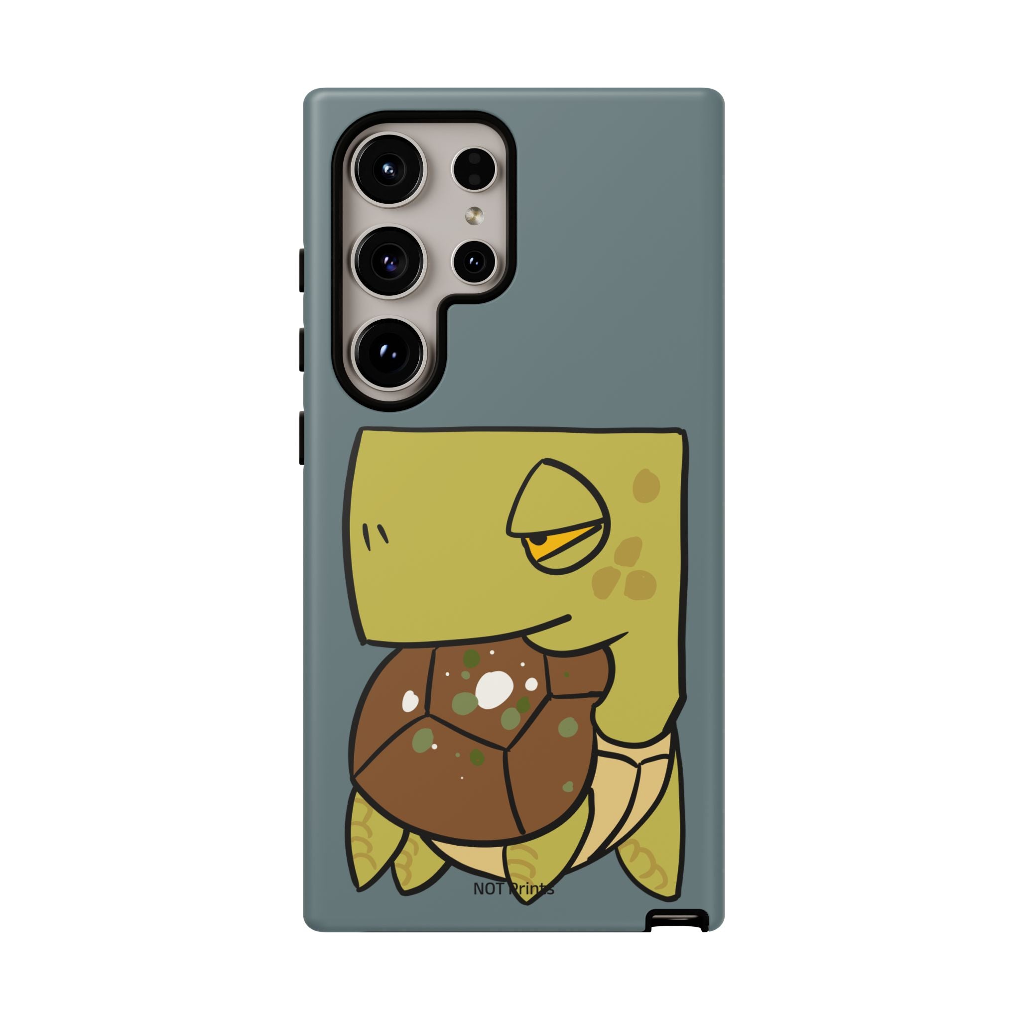 Turtle Tough Phone Case — Cute Grumpy Turtle Protective Cover
