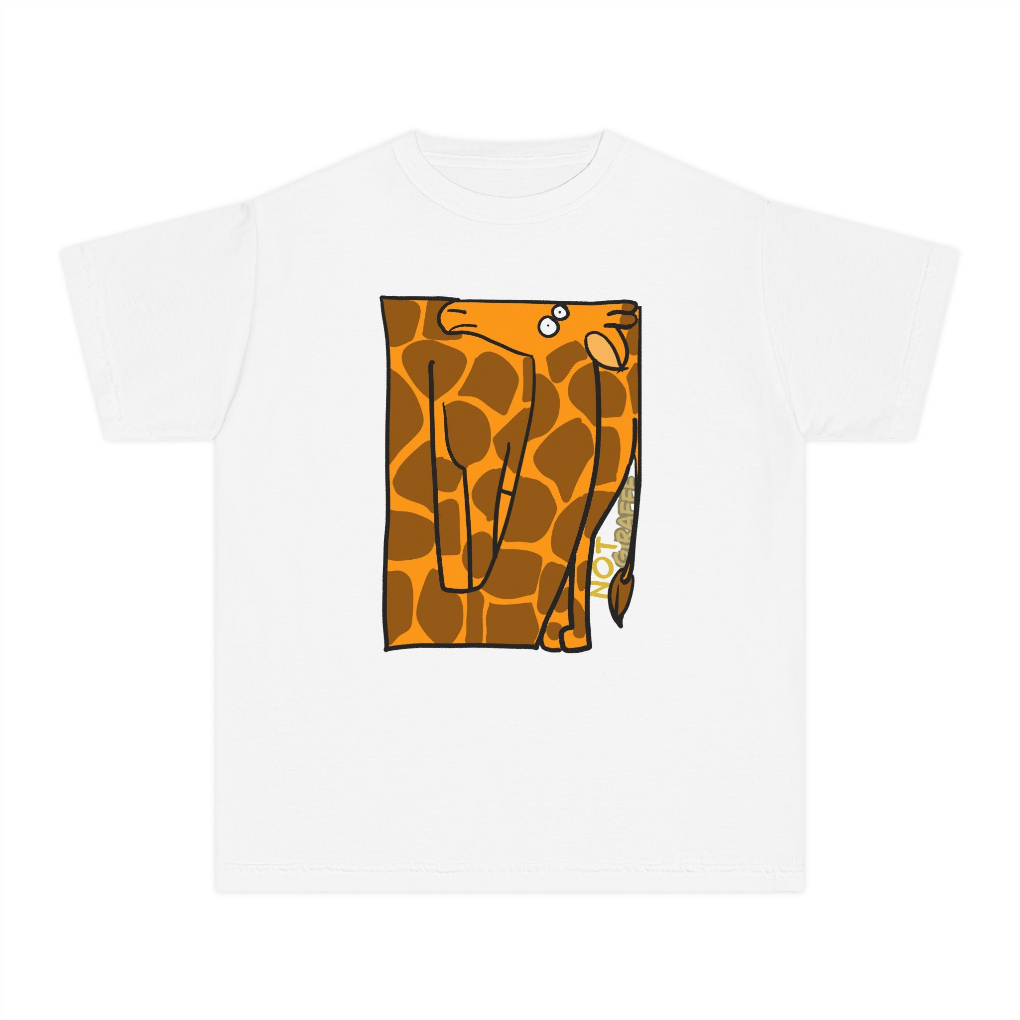 Giraffe Peek Kids Tee — Cute Peeking "Not Giraffe" Graphic Youth T-Shirt