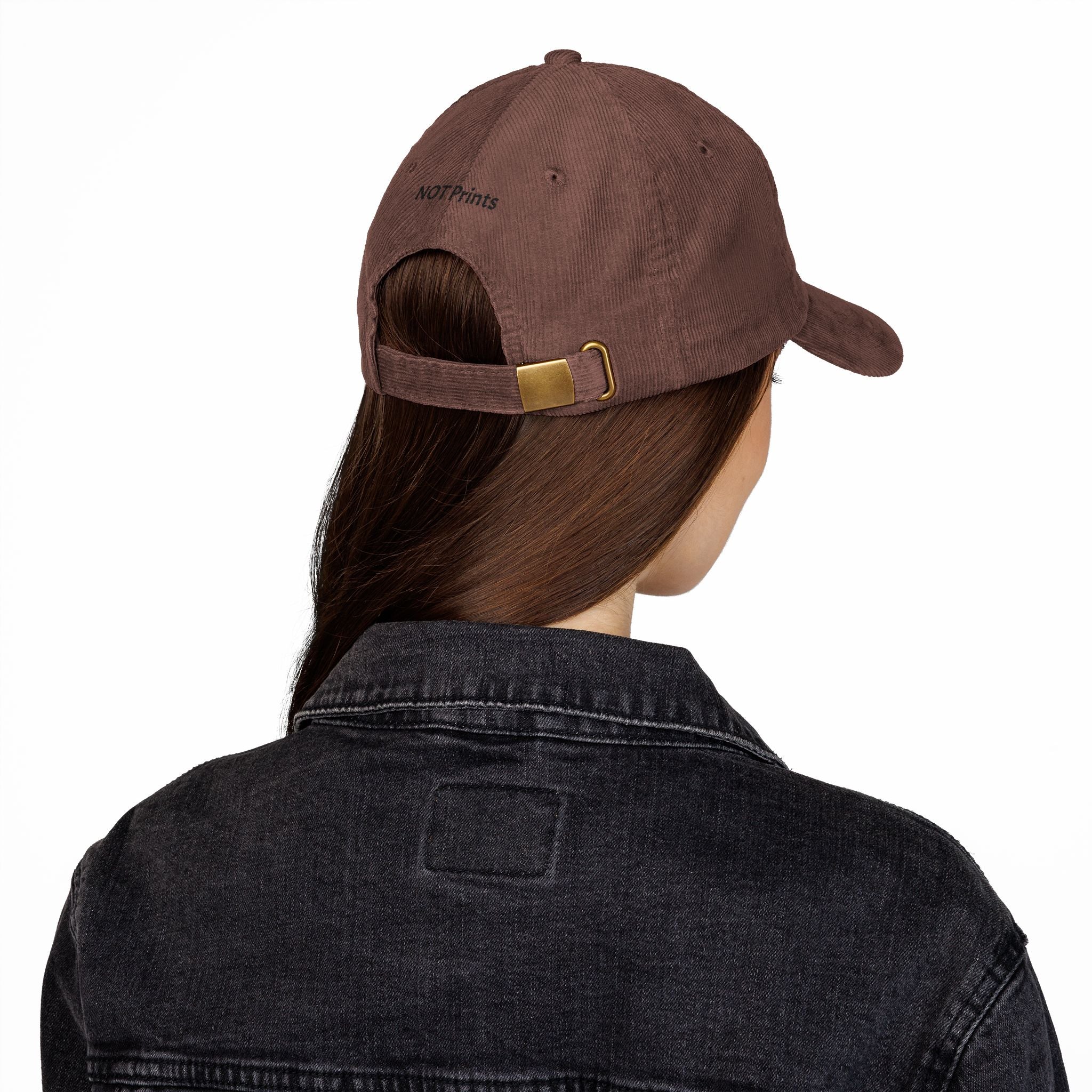 Vintage Corduroy Cap – Embroidered "Not Turtle" Script Patch