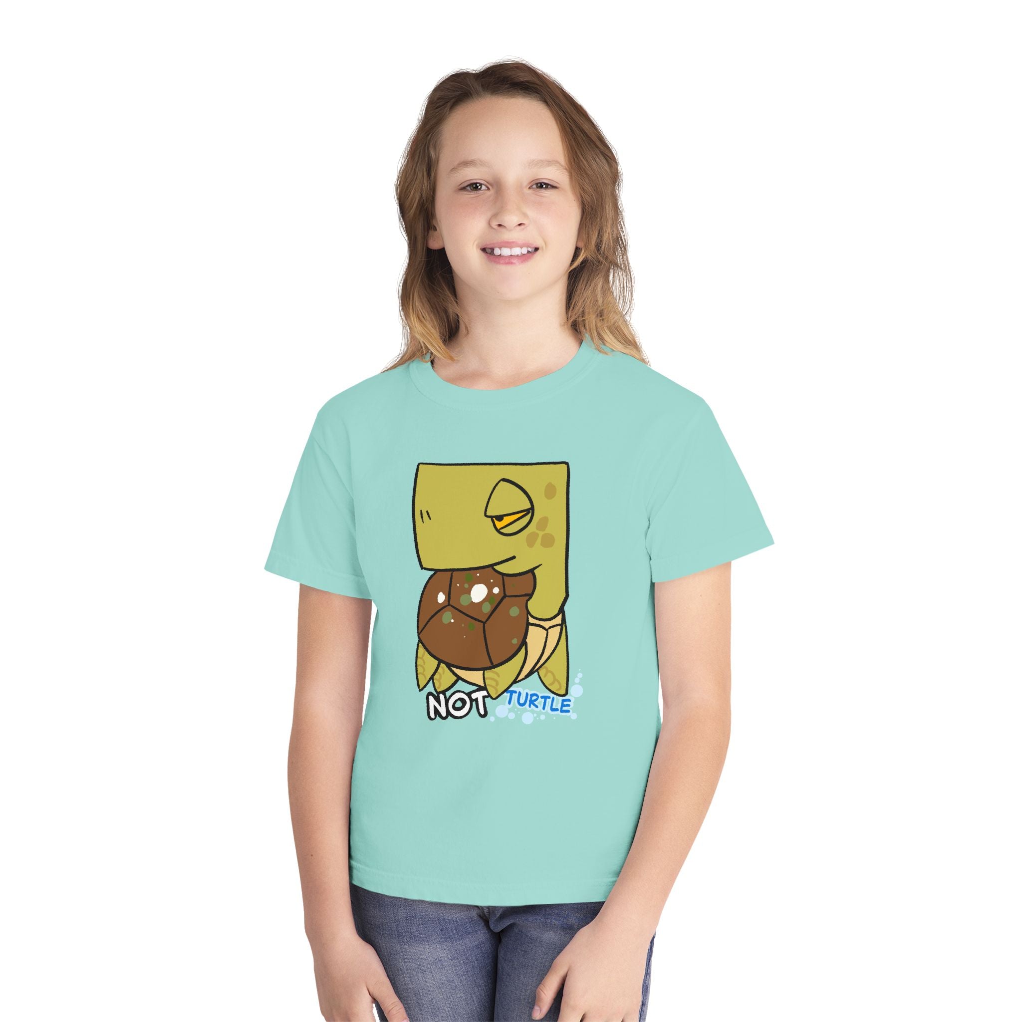 Turtle Youth Tee — Cute "Not Turtle" Cartoon Turtle Kid Shirt