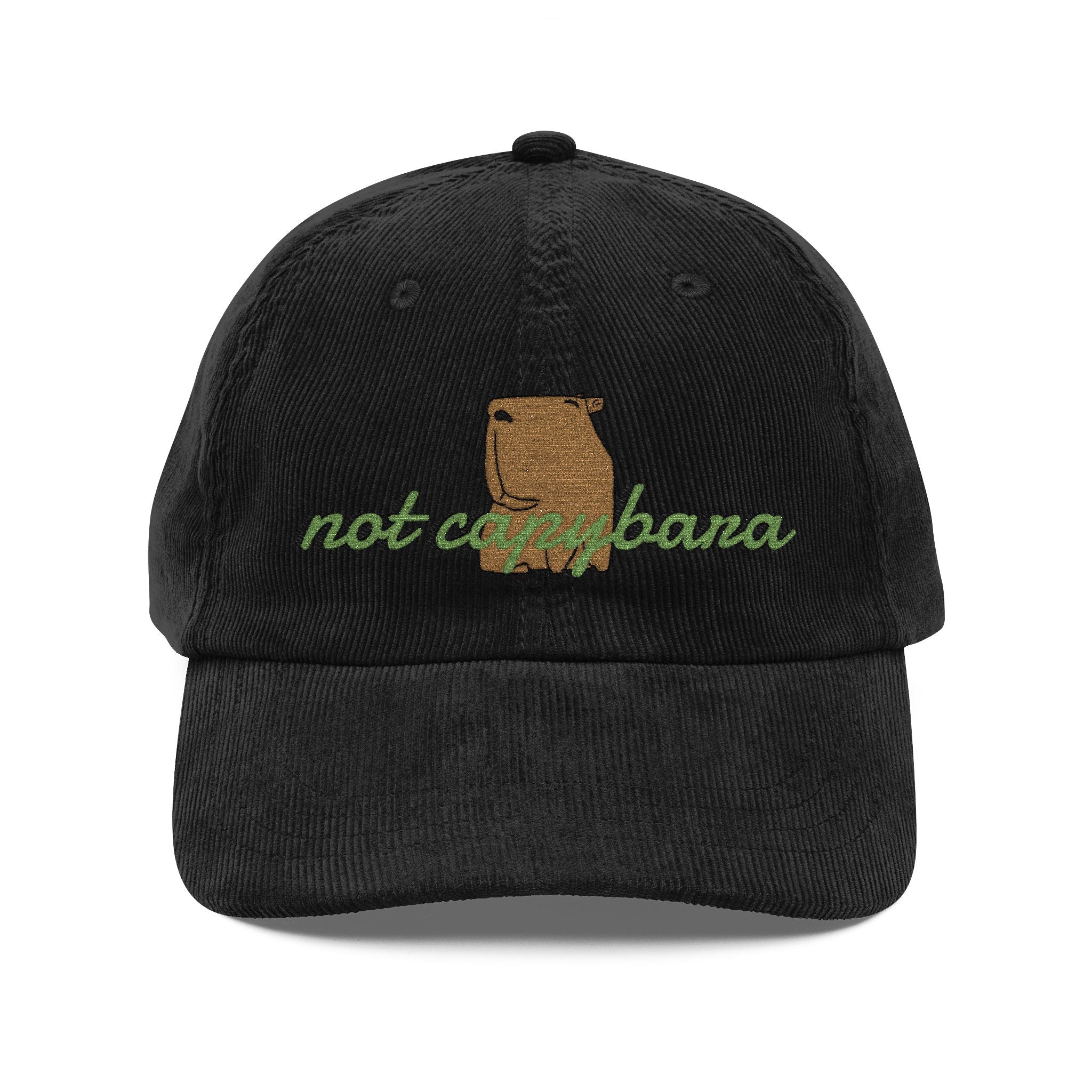 Corduroy Baseball Cap – Embroidered 'Not Capybara' State Design