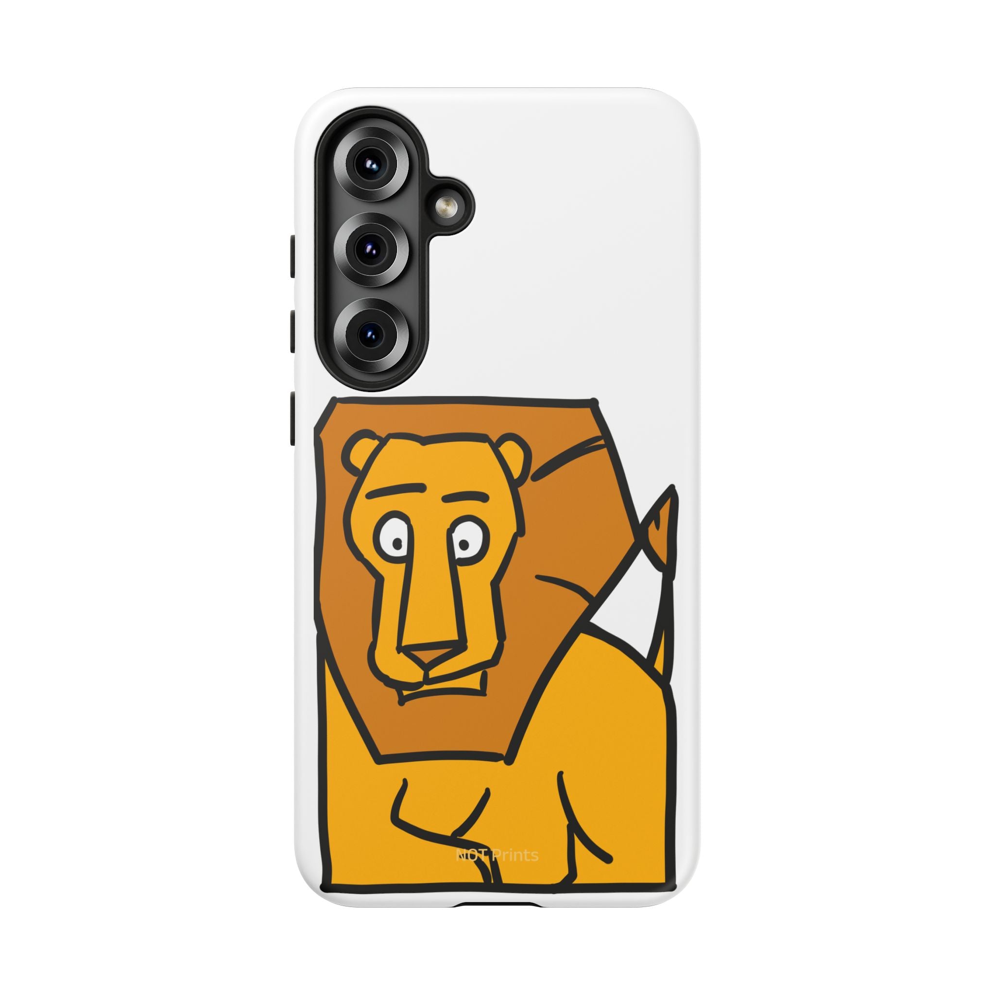 Lion Illustration Phone Case — Cute Bold Cartoon Lion Protective Cover