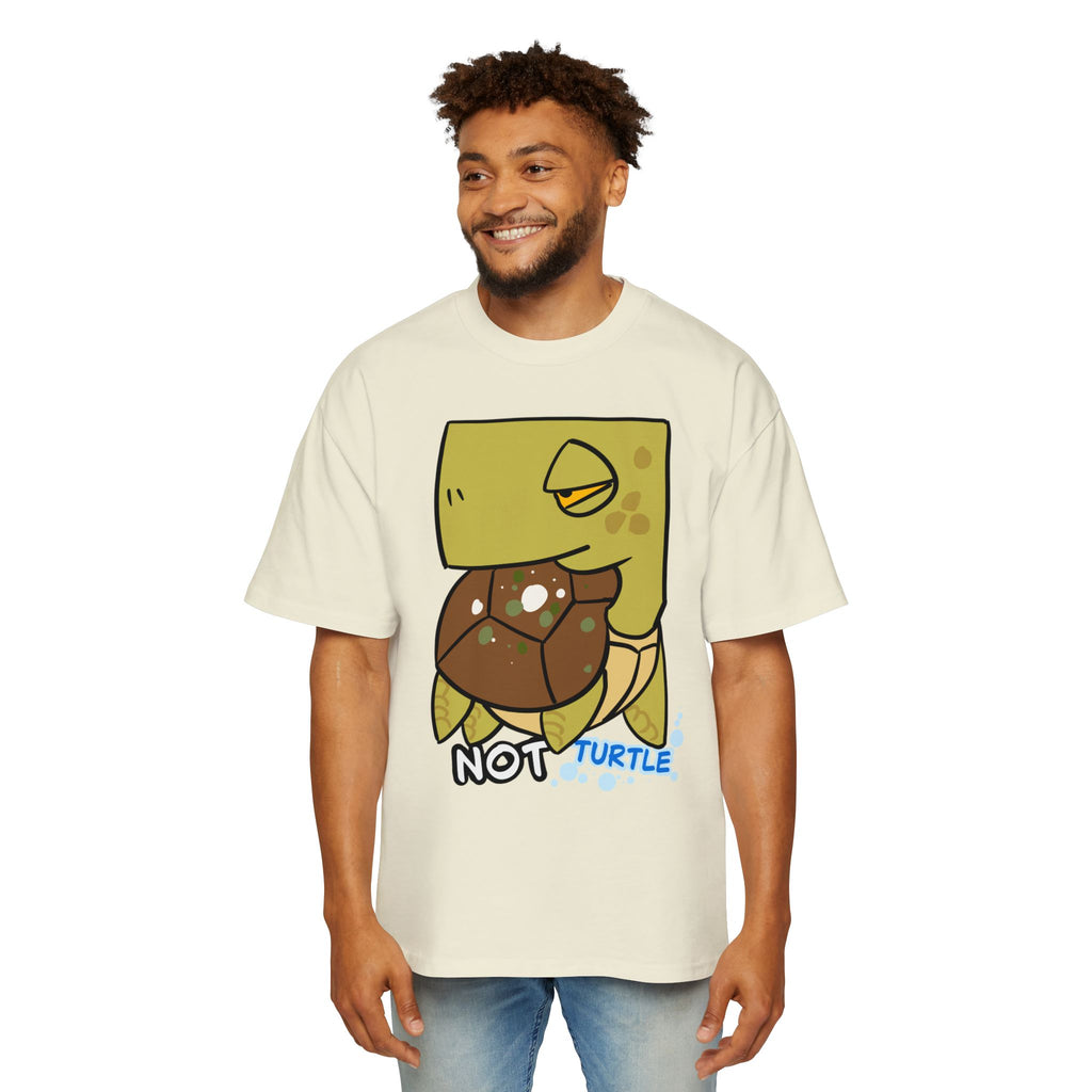 Turtle Graphic Tee — Cute "NOT TURTLE" Illustration Men’s Oversized Shirt
