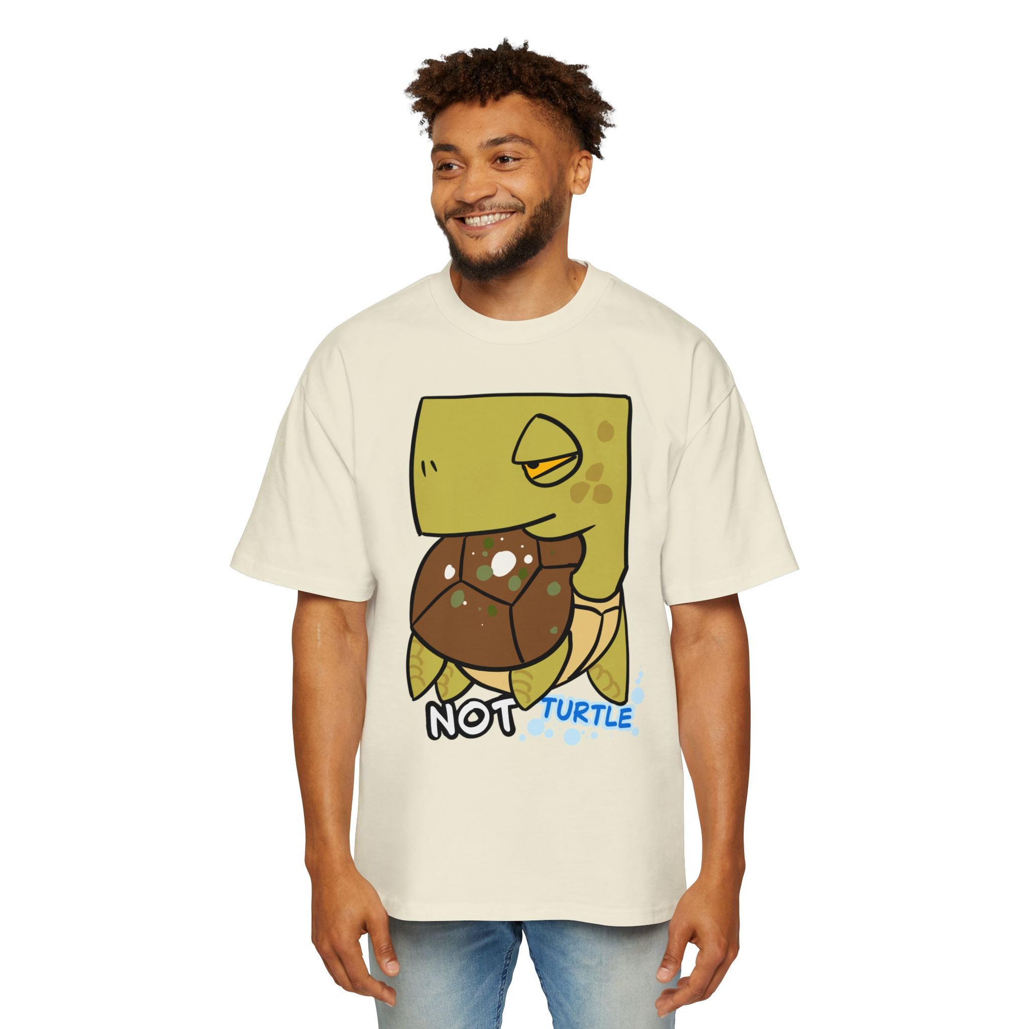 Turtle Graphic Tee — Cute "NOT TURTLE" Illustration Men’s Oversized Shirt