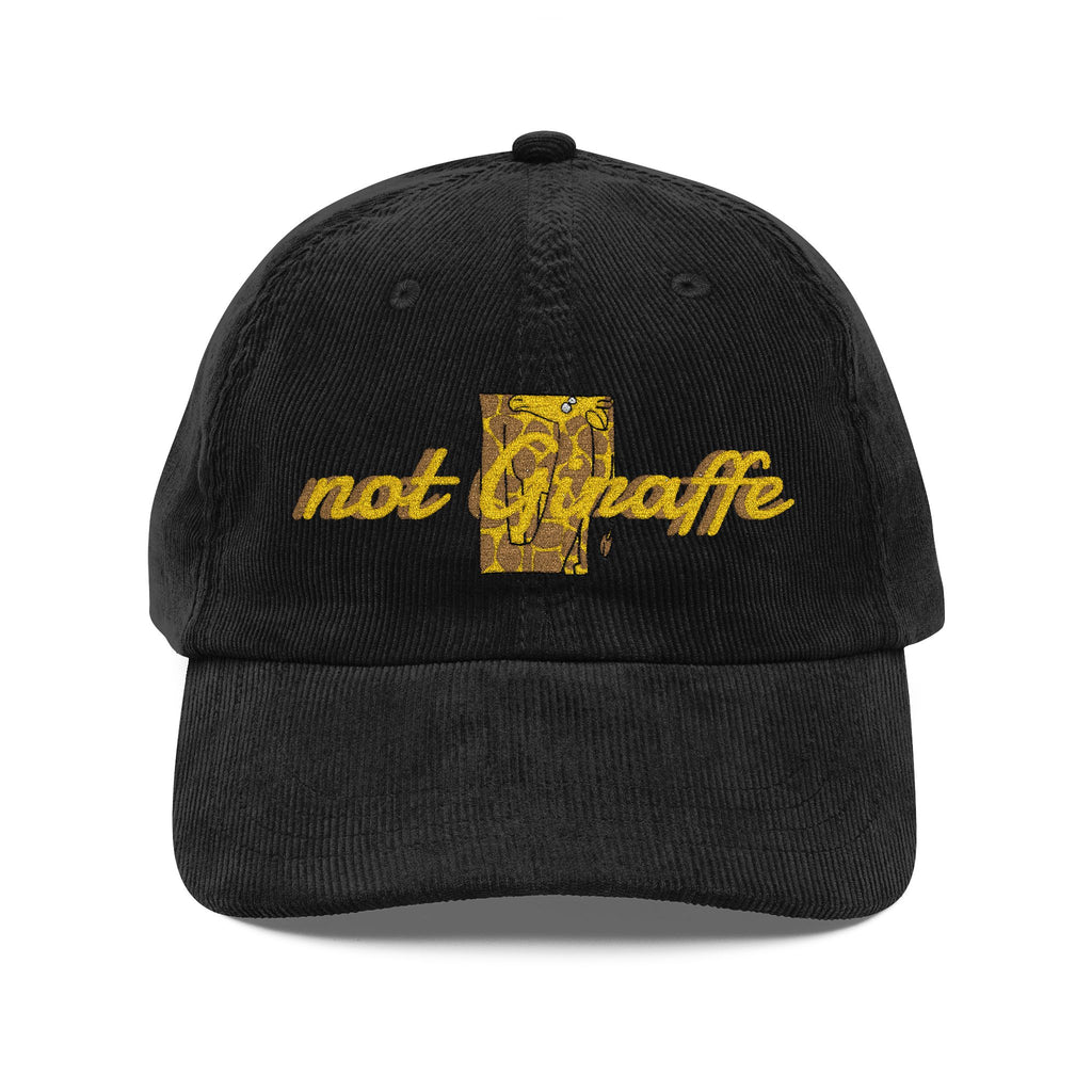 Corduroy Baseball Cap — Embroidered 'Not Giraffe' Vintage Rust Hat