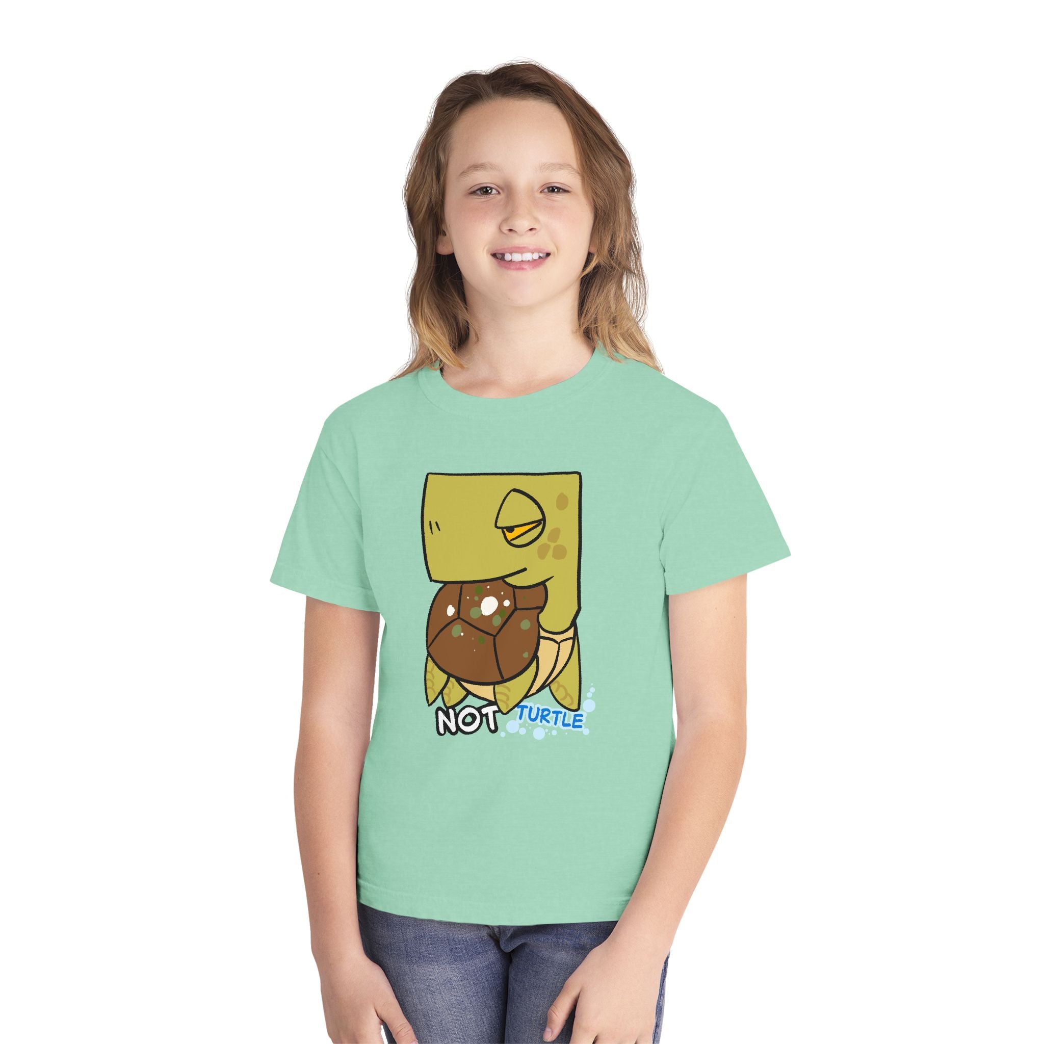 Turtle Youth Tee — Cute "Not Turtle" Cartoon Turtle Kid Shirt