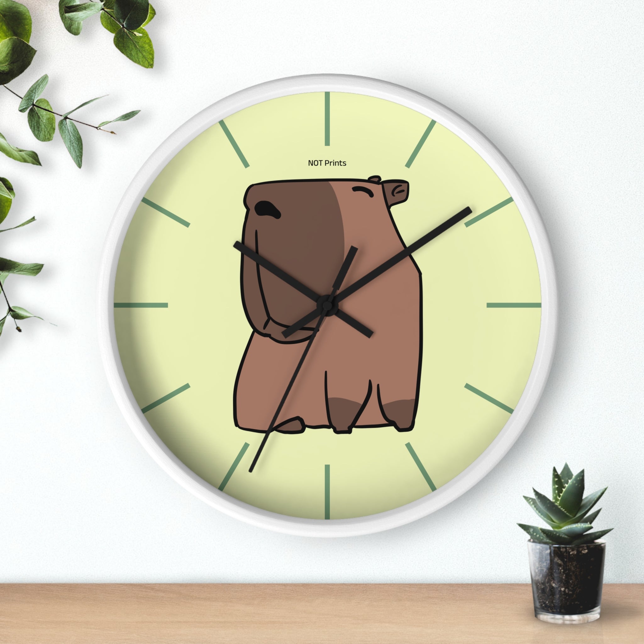 Cute Capybara Wall Clock — Cartoon Animal Clock for Nursery & Home