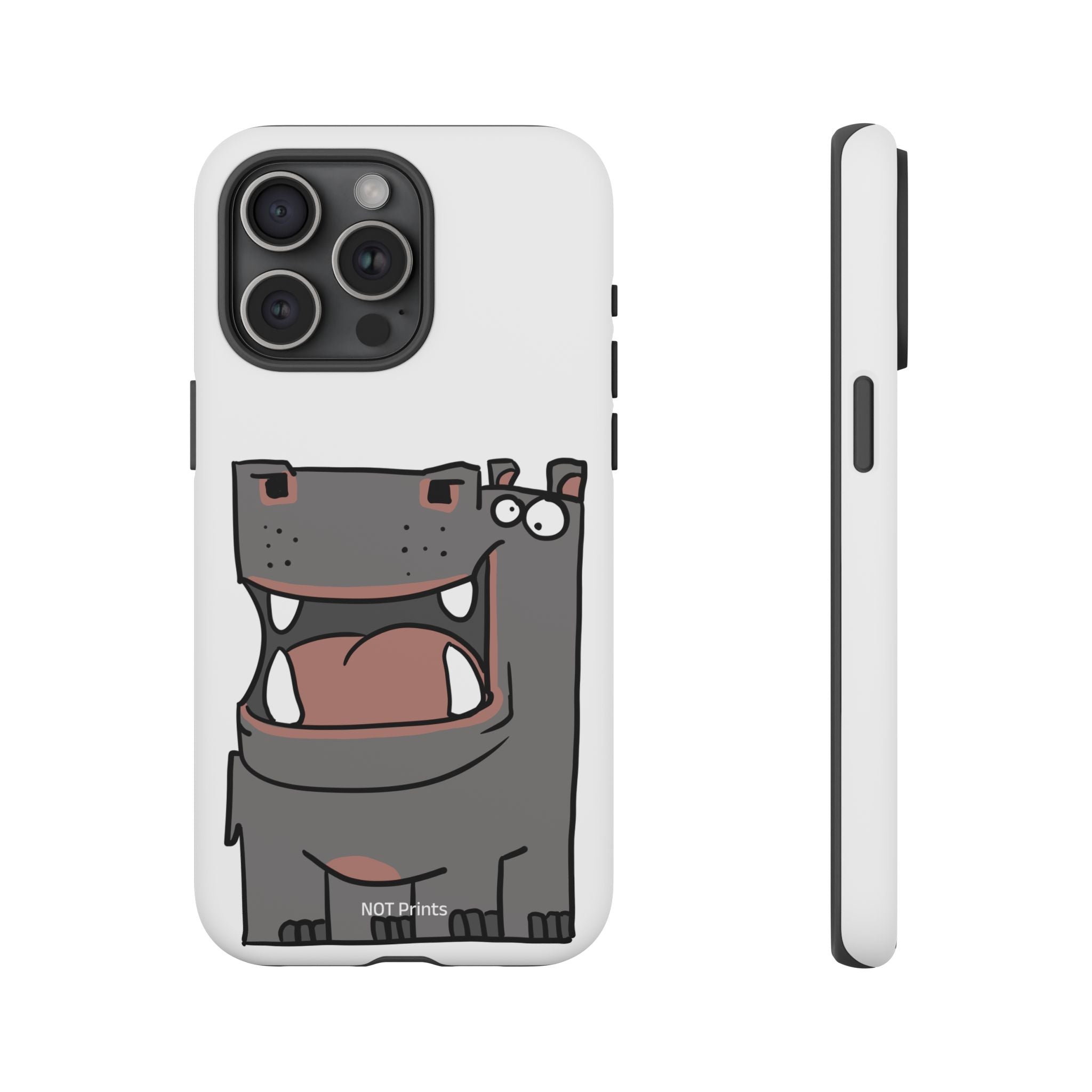 Hippo Cartoon Phone Case — Cute Happy Hippo Protective iPhone Cover