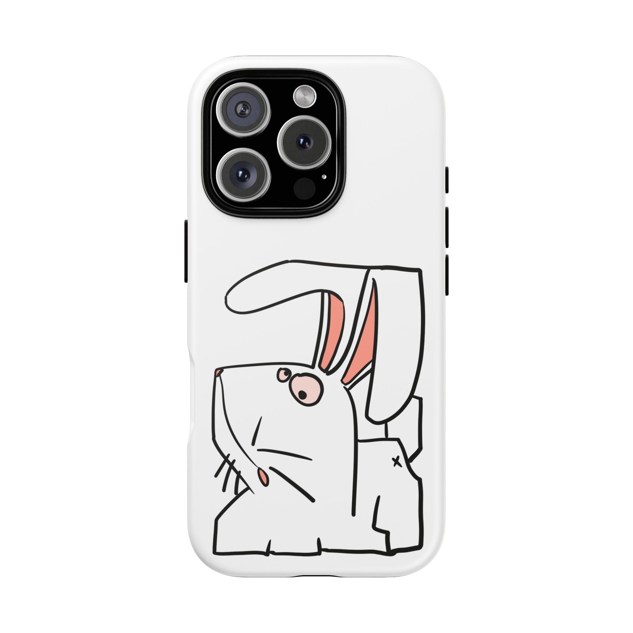 Coque de téléphone résistante Bunny Sketch — Housse d'iPhone Mignonne Lapin Minimaliste