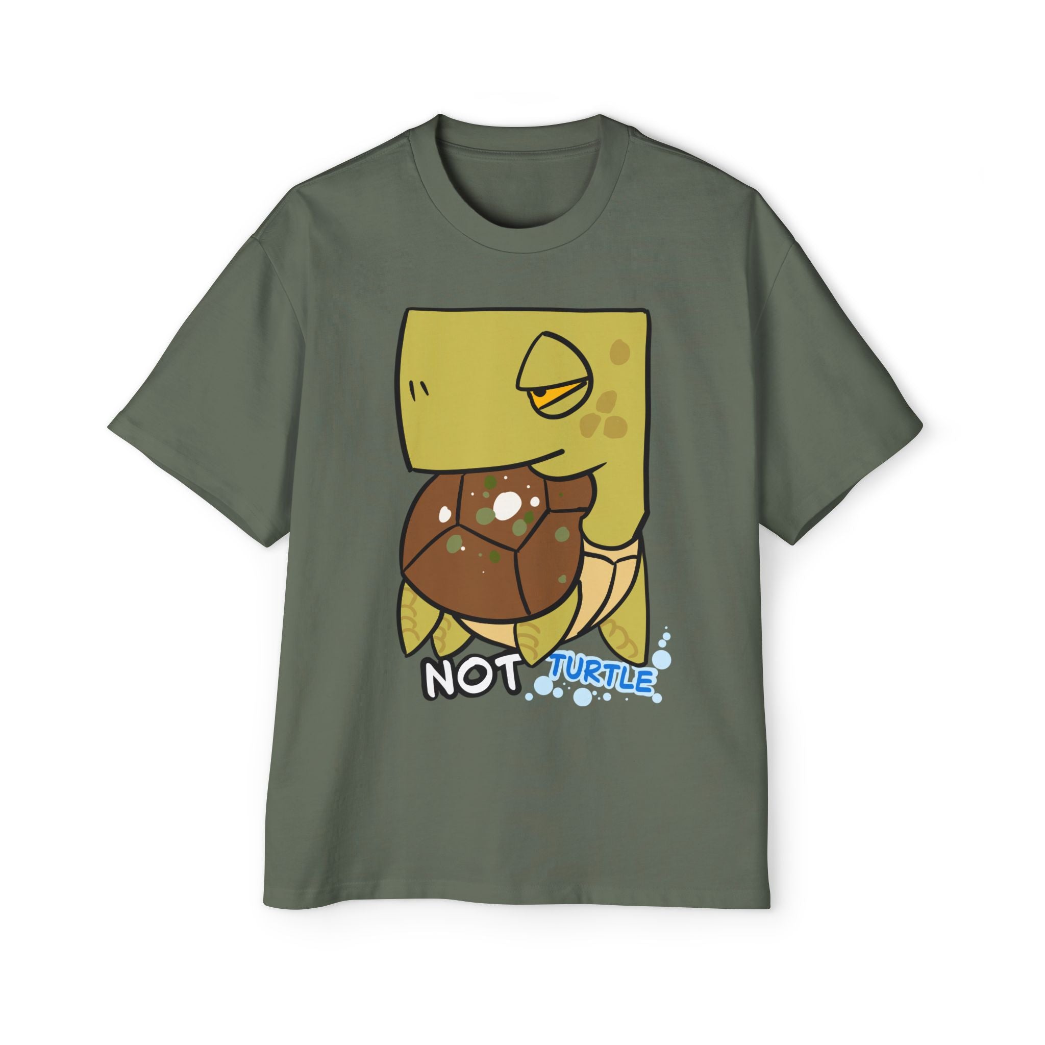 Turtle Graphic Tee — Cute "NOT TURTLE" Illustration Men’s Oversized Shirt