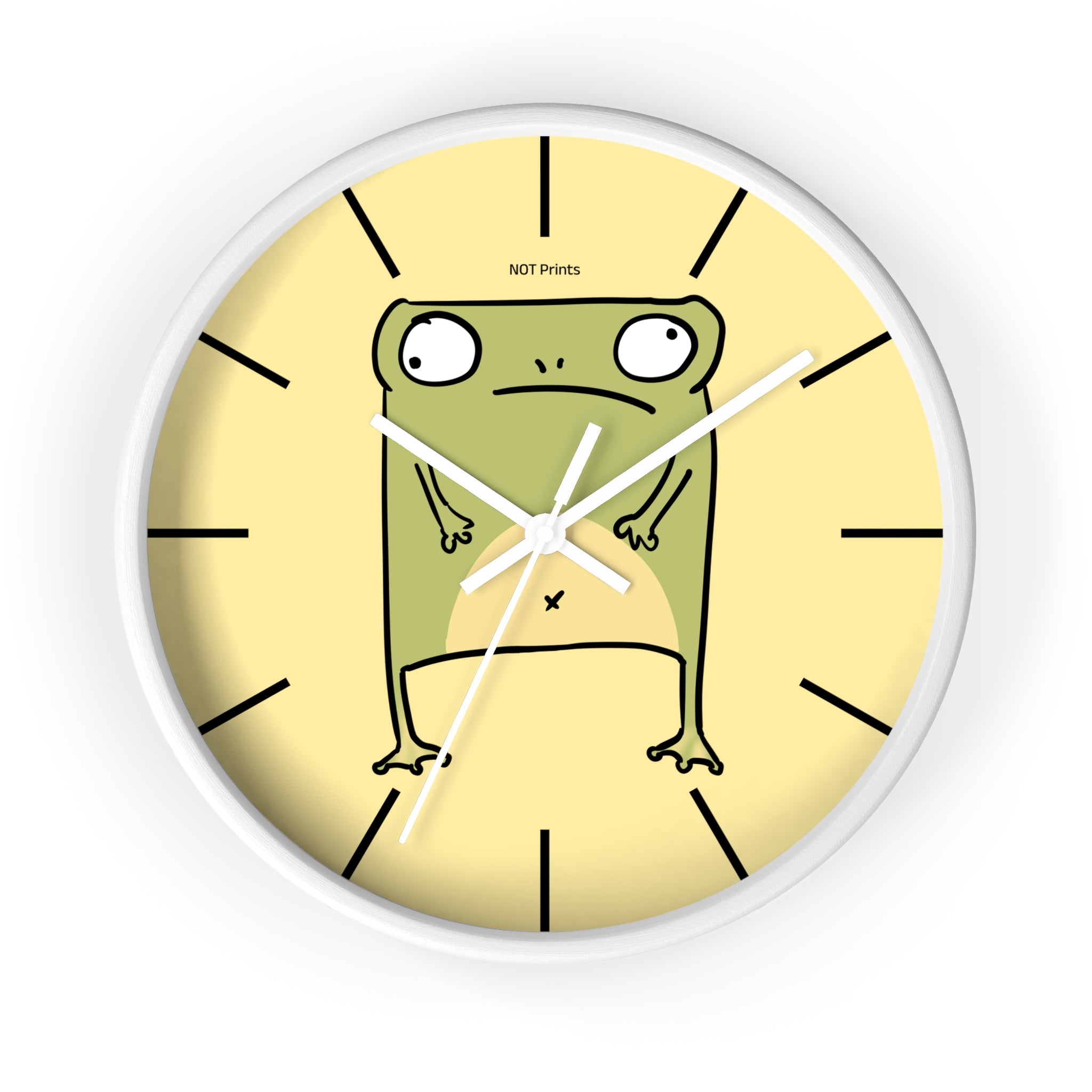 Frog Stare Wall Clock — Quirky Cartoon Frog Clock for Kids' Rooms & Funky Home Decor
