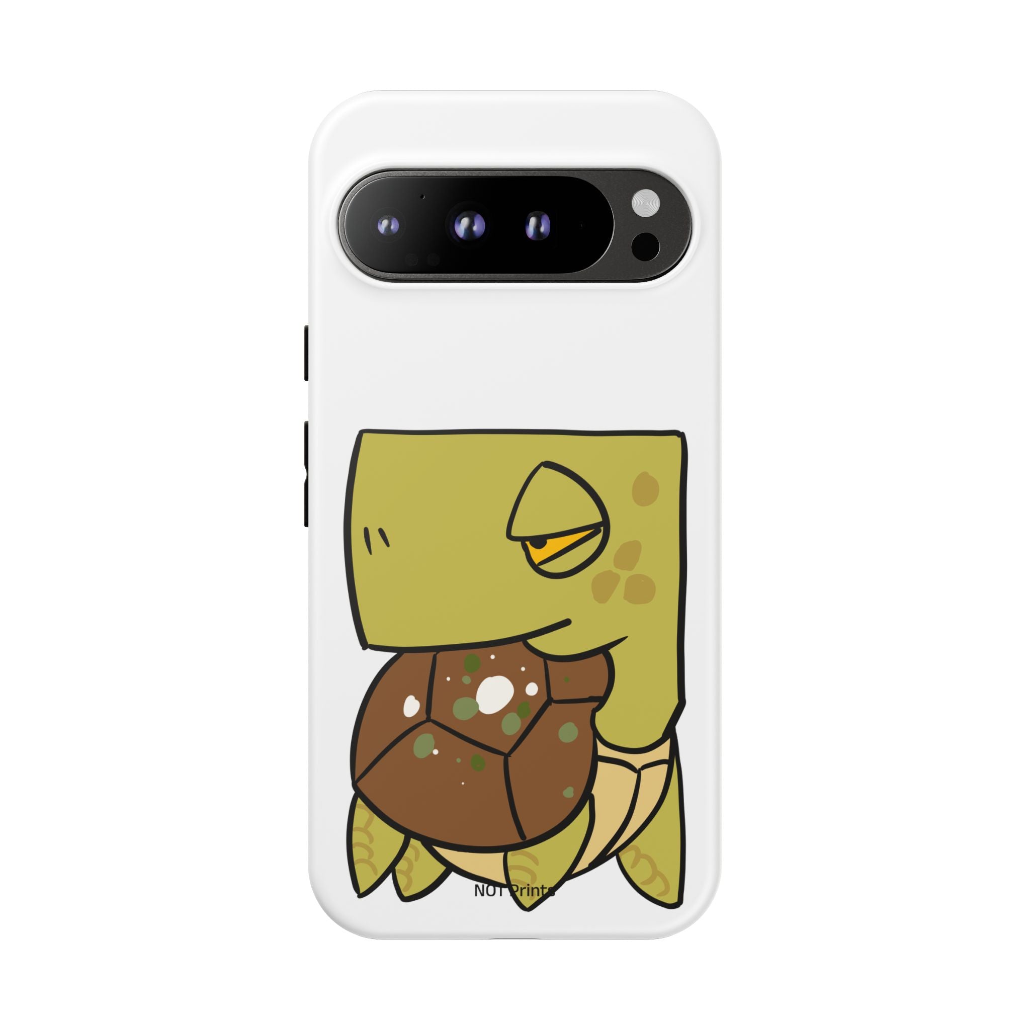 Turtle Tough Phone Case — Cute Grumpy Turtle Protective Cover