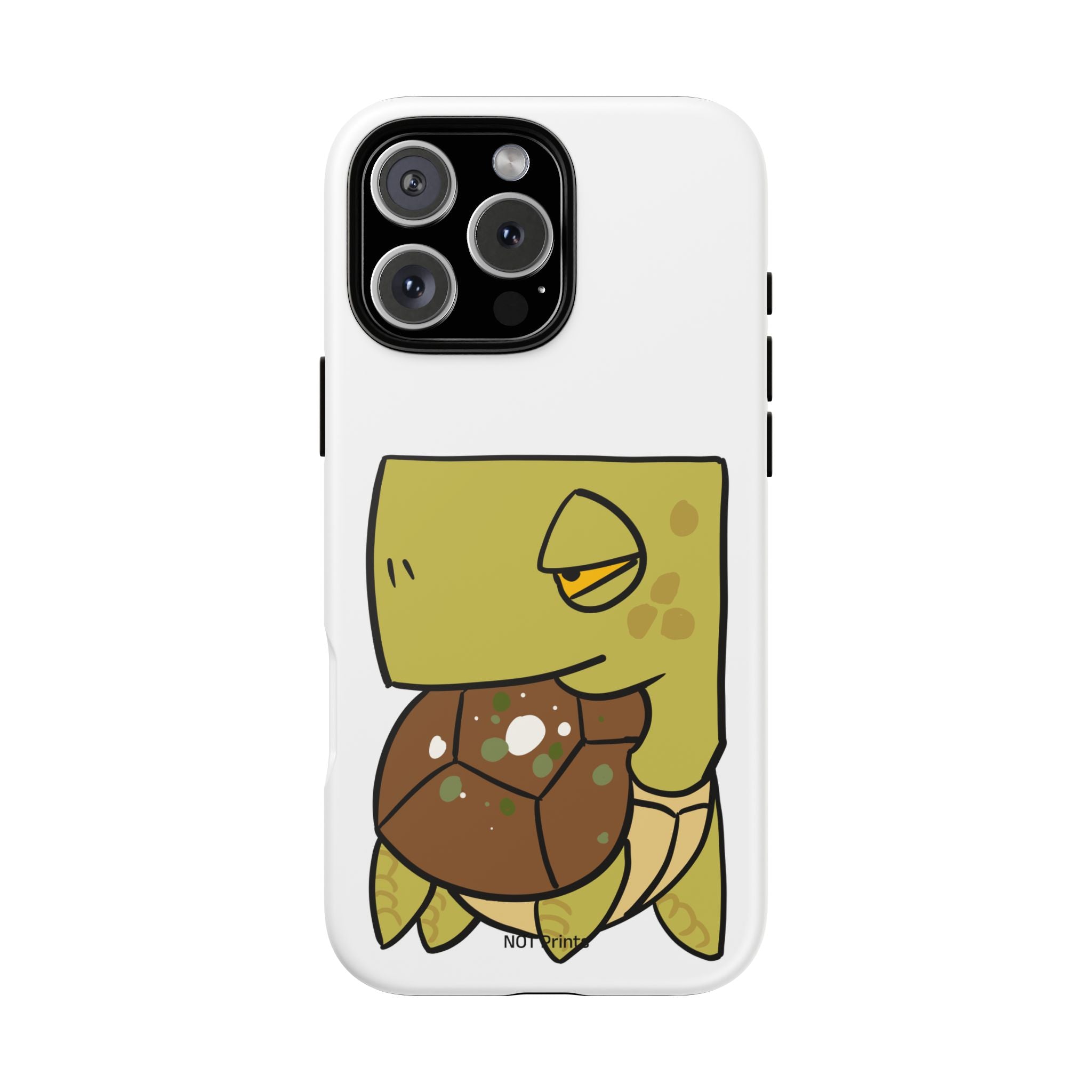 Turtle Tough Phone Case — Cute Grumpy Turtle Protective Cover