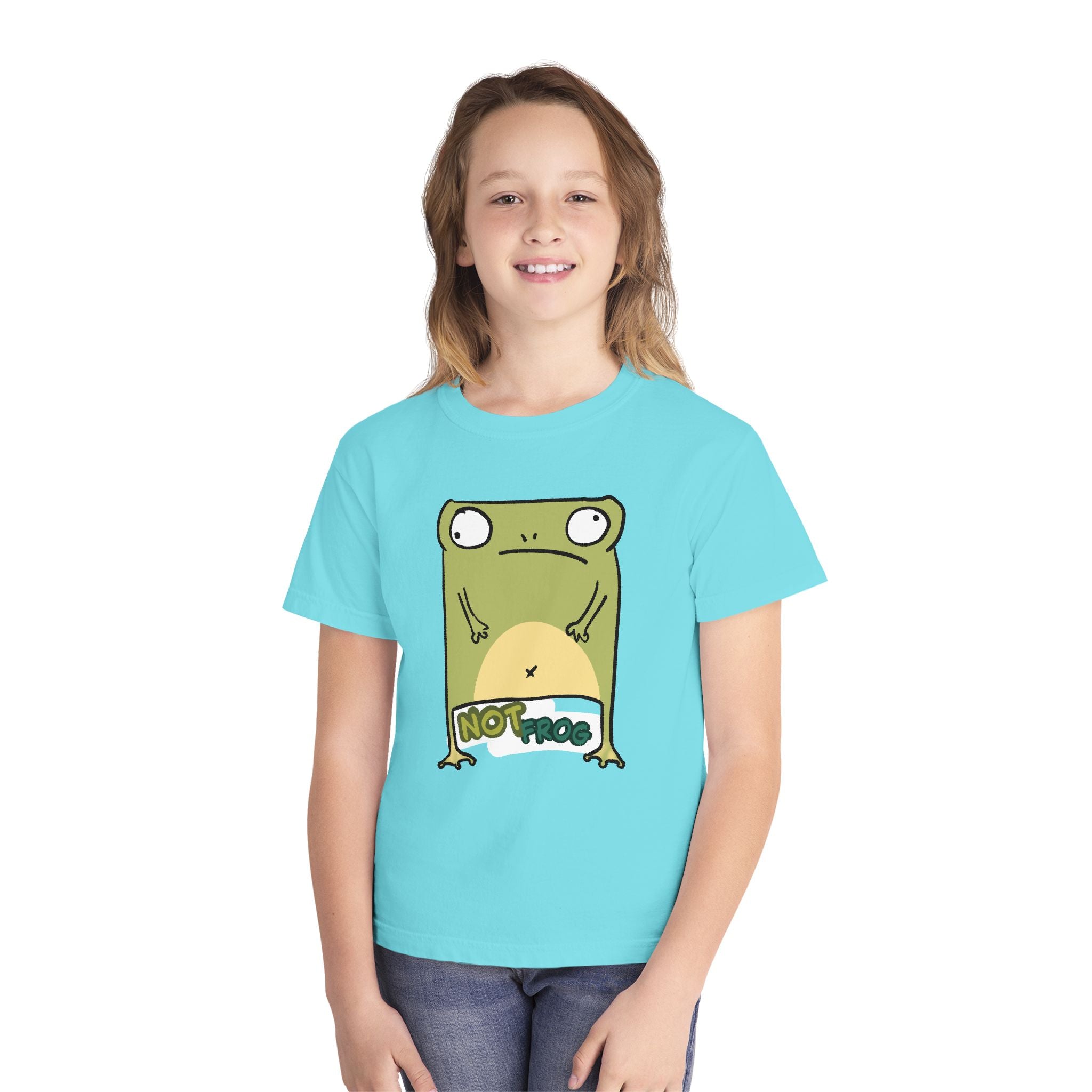 Frog Youth Tee — Cute "No Frog" Cartoon Frog Graphic Shirt