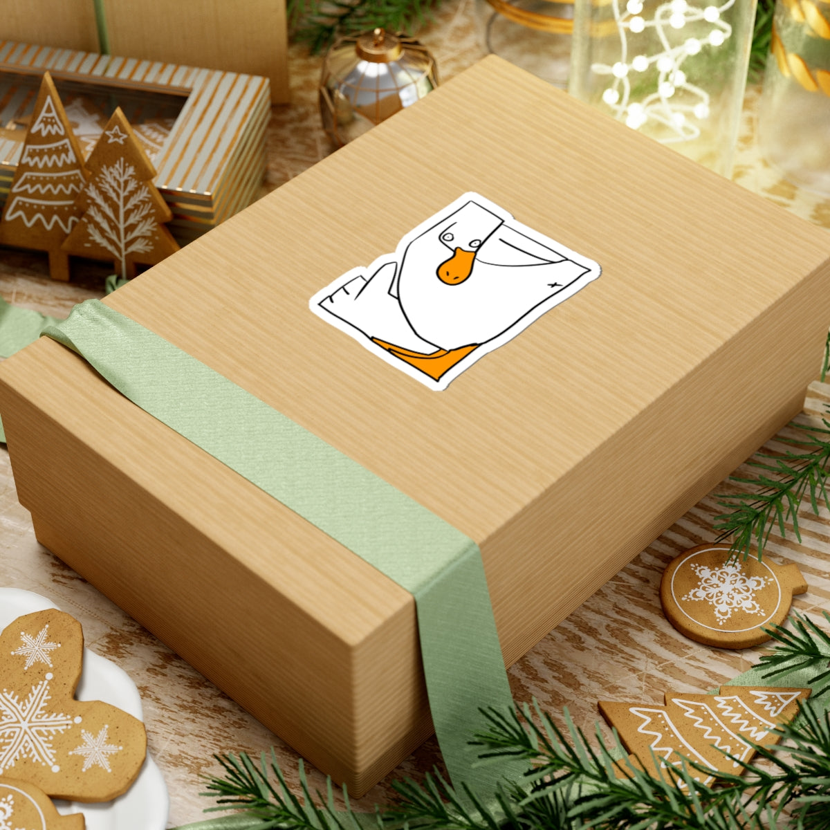Goose Sticker - Cute Minimalist Duck/Goose Kiss-Cut Laptop Decal